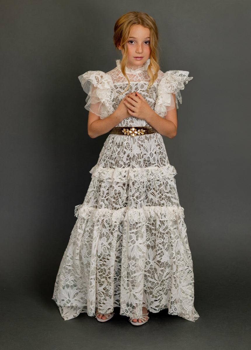 Alethea Impact Dress in Cream Girls Product Image