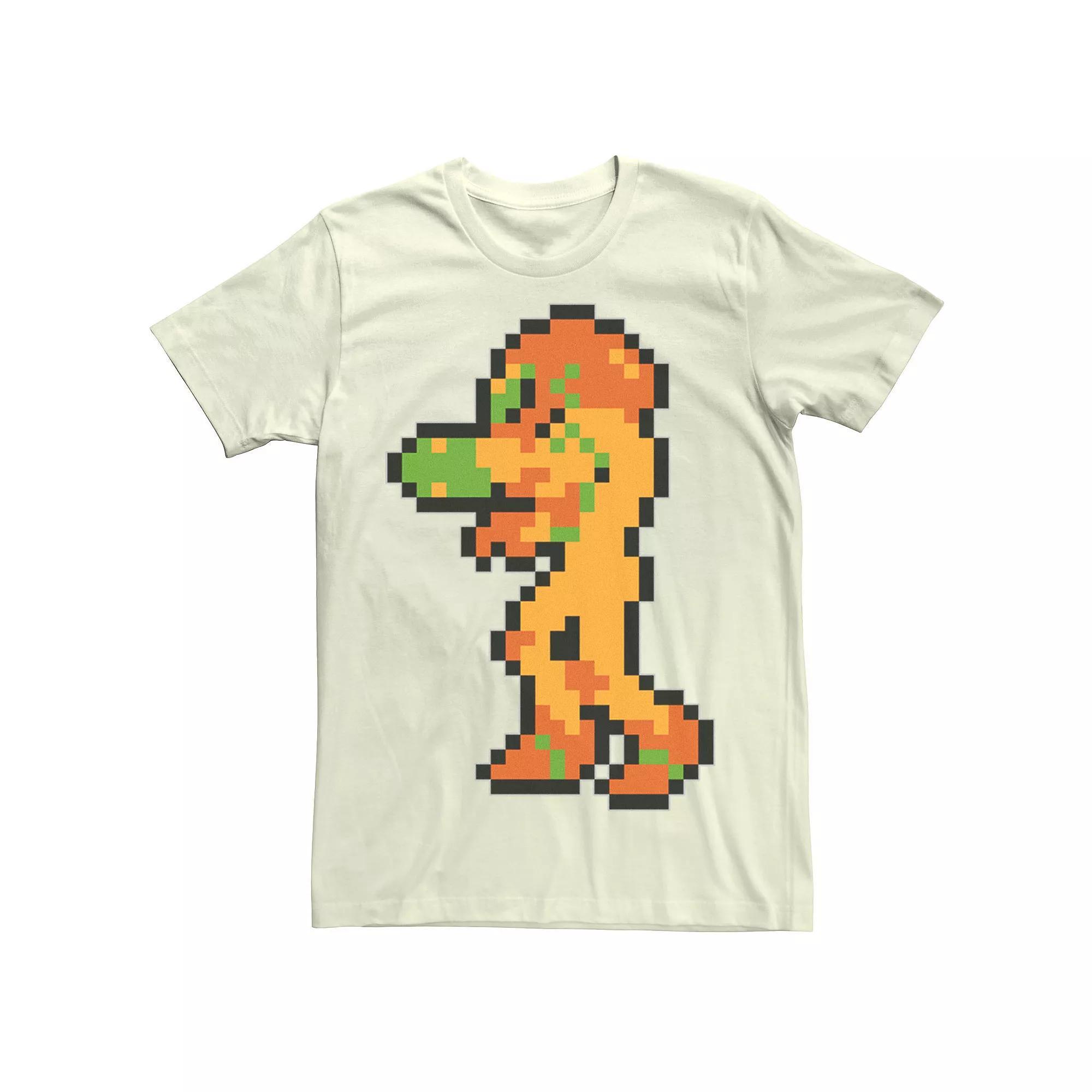 Men's Nintendo Samus Suit Colorful Pixelated Tee, Size: 3XL, Grey Product Image