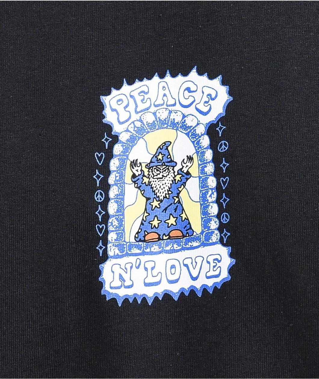 A.LAB Peace And Love Black T-Shirt Product Image