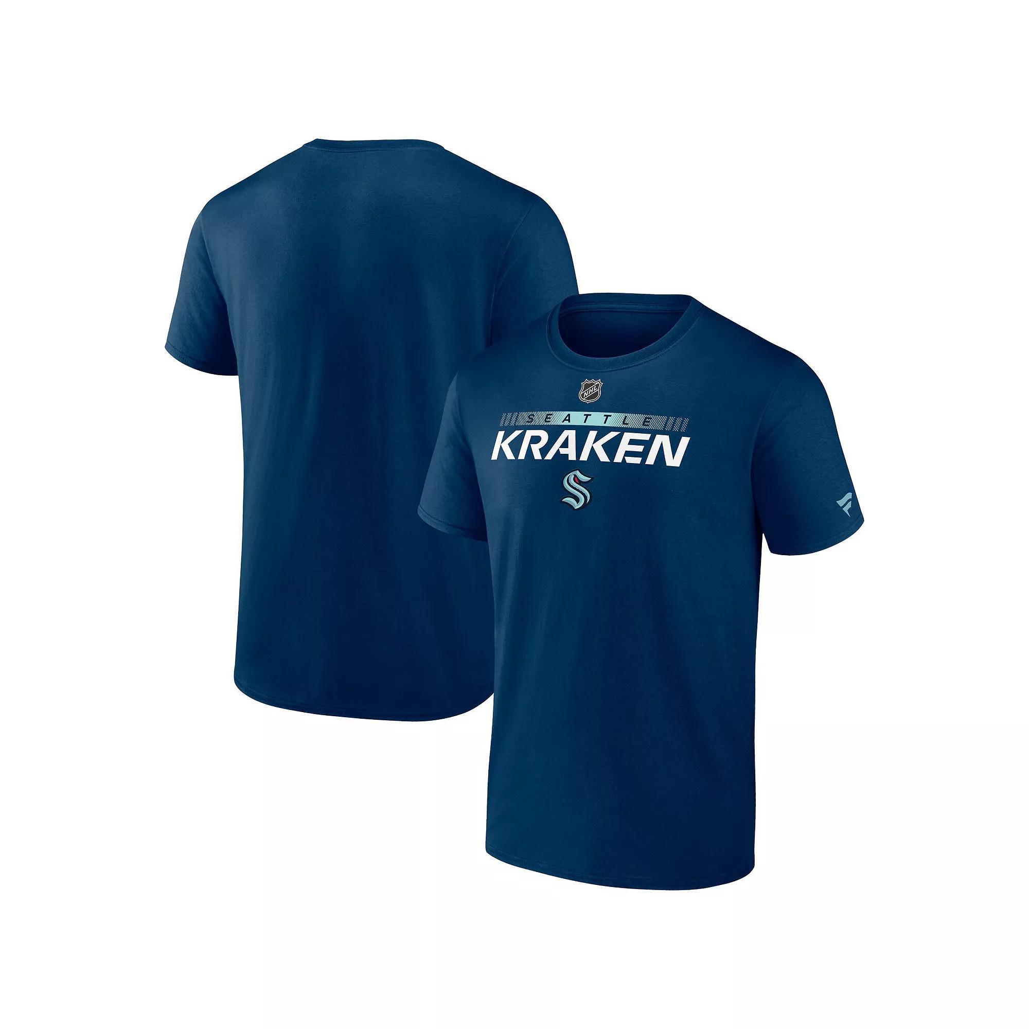 Men's Fanatics Branded Deep Sea Blue Seattle Kraken Authentic Pro Team Core Collection Prime T-Shirt, Size: Small, Krk Blue Product Image