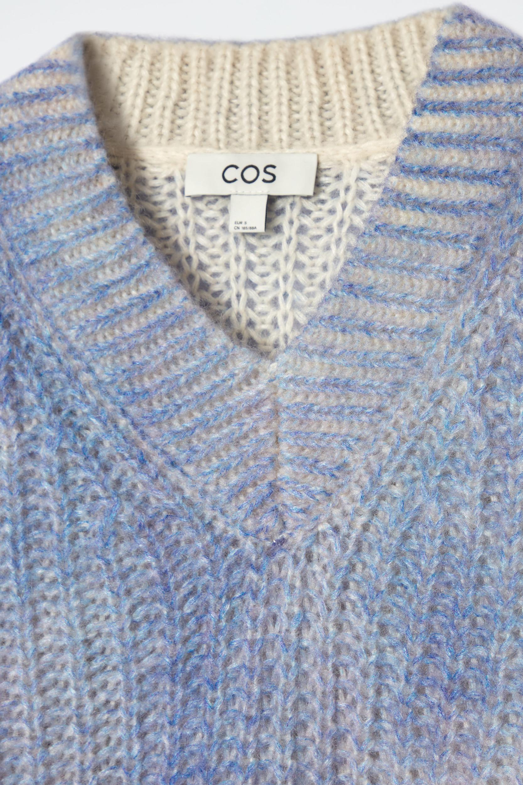 SPRAY-EFFECT MOHAIR V-NECK SWEATER Product Image