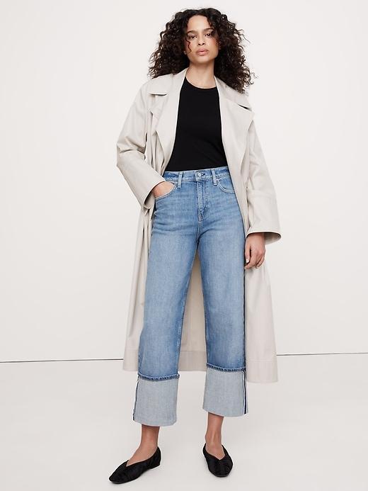 High-Rise Straight Selvedge Cuffed Jean Product Image