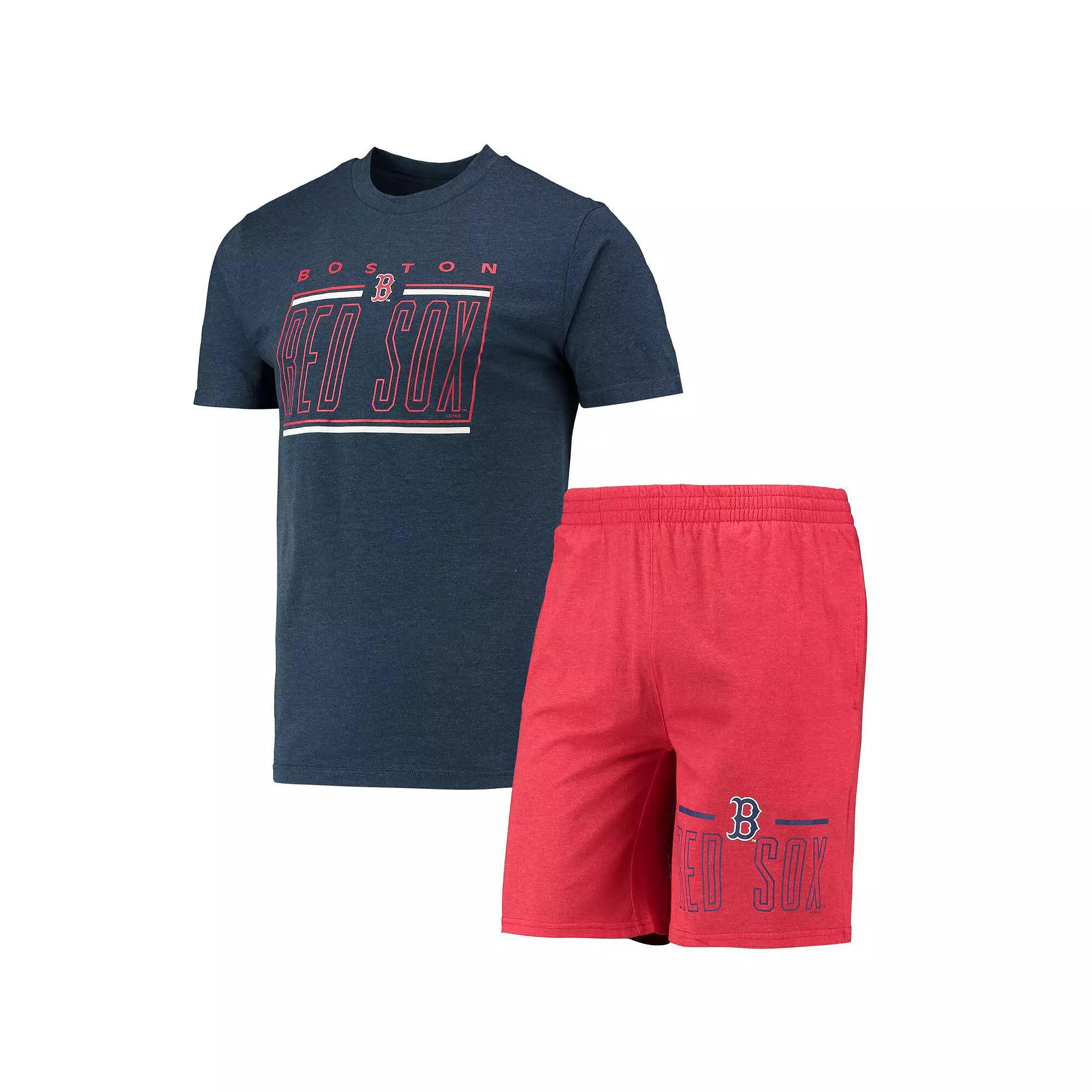 Men's Concepts Sport Red/Navy Boston Red Sox Meter T-Shirt and Shorts Sleep Set, Size: 2XL Product Image
