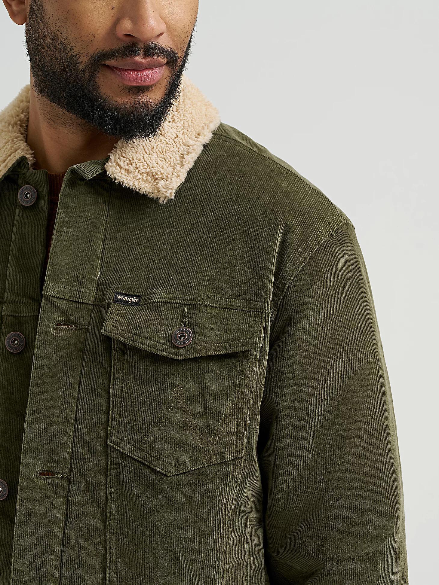 Men's Wrangler® Sherpa Lined Corduroy Trucker Jacket | Men's JACKETS & OUTERWEAR | Wrangler® Product Image