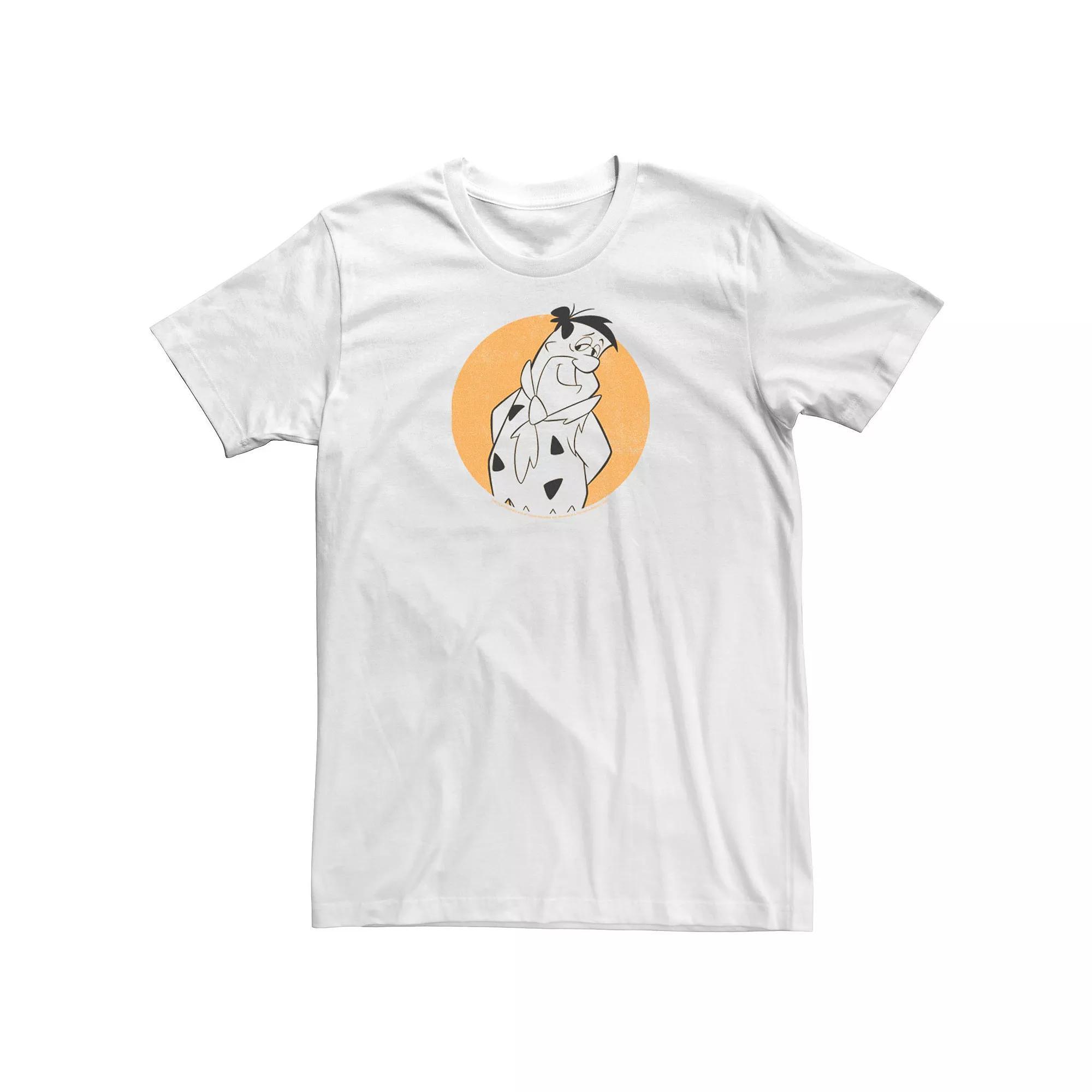 Men's The Flintstones Fred Circle Portrait Tee, Size: XL, White Product Image
