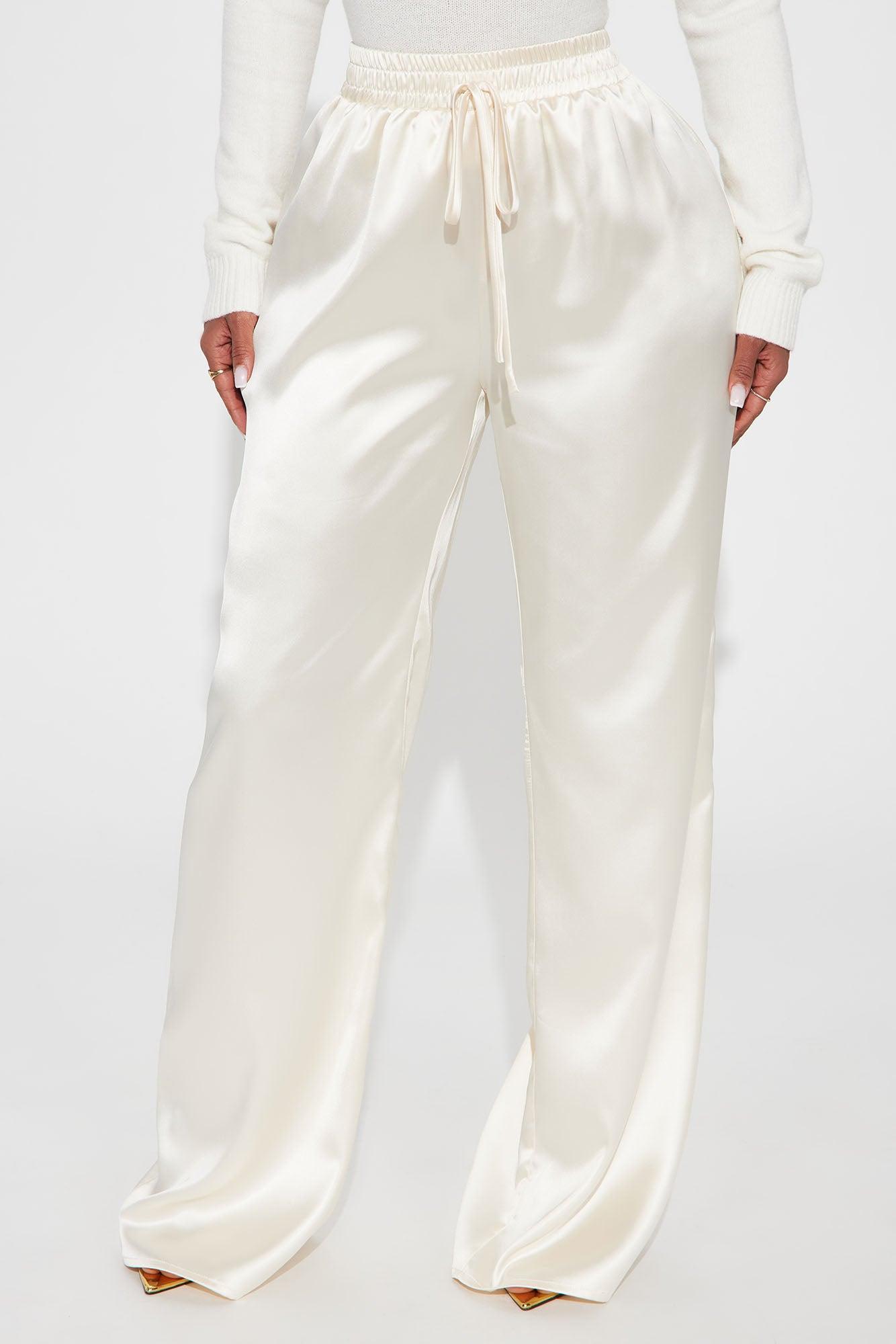 Elevate You Satin Pant - Cream Product Image