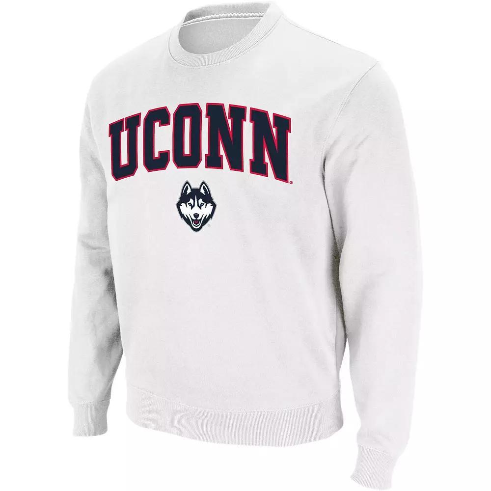 Mens Colosseum UConn Huskies Arch & Logo Crew Neck Sweatshirt Product Image