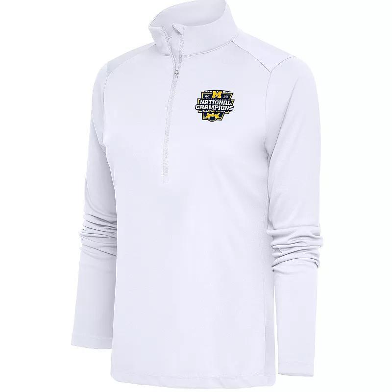 Womens Antigua Michigan Wolverines College Football Playoff 2023 National Champions Tribute Half-Zip Pullover Top Product Image