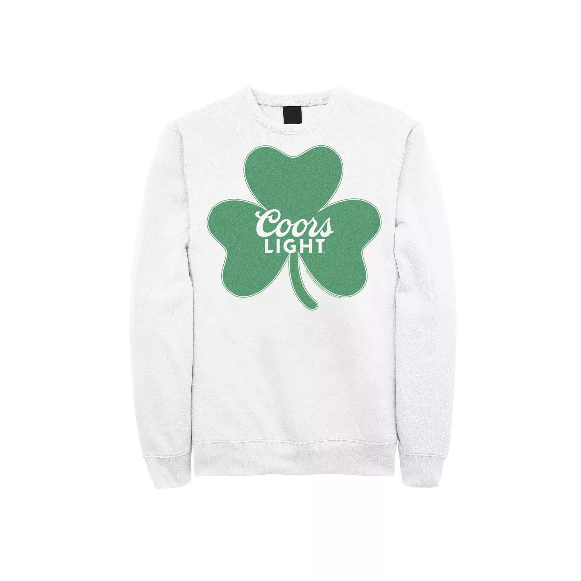 Men's Coors Light Logo Shamrock Sweatshirt, Size: XXL, White Product Image