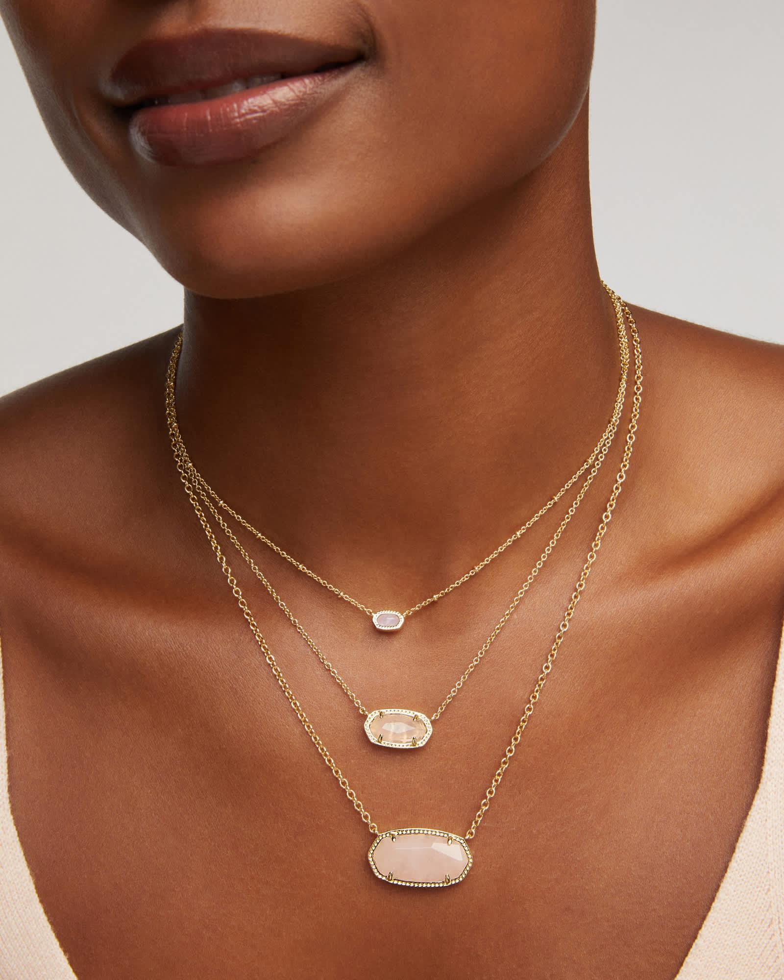 Elisa Gold Statement Short Pendant Necklace Product Image