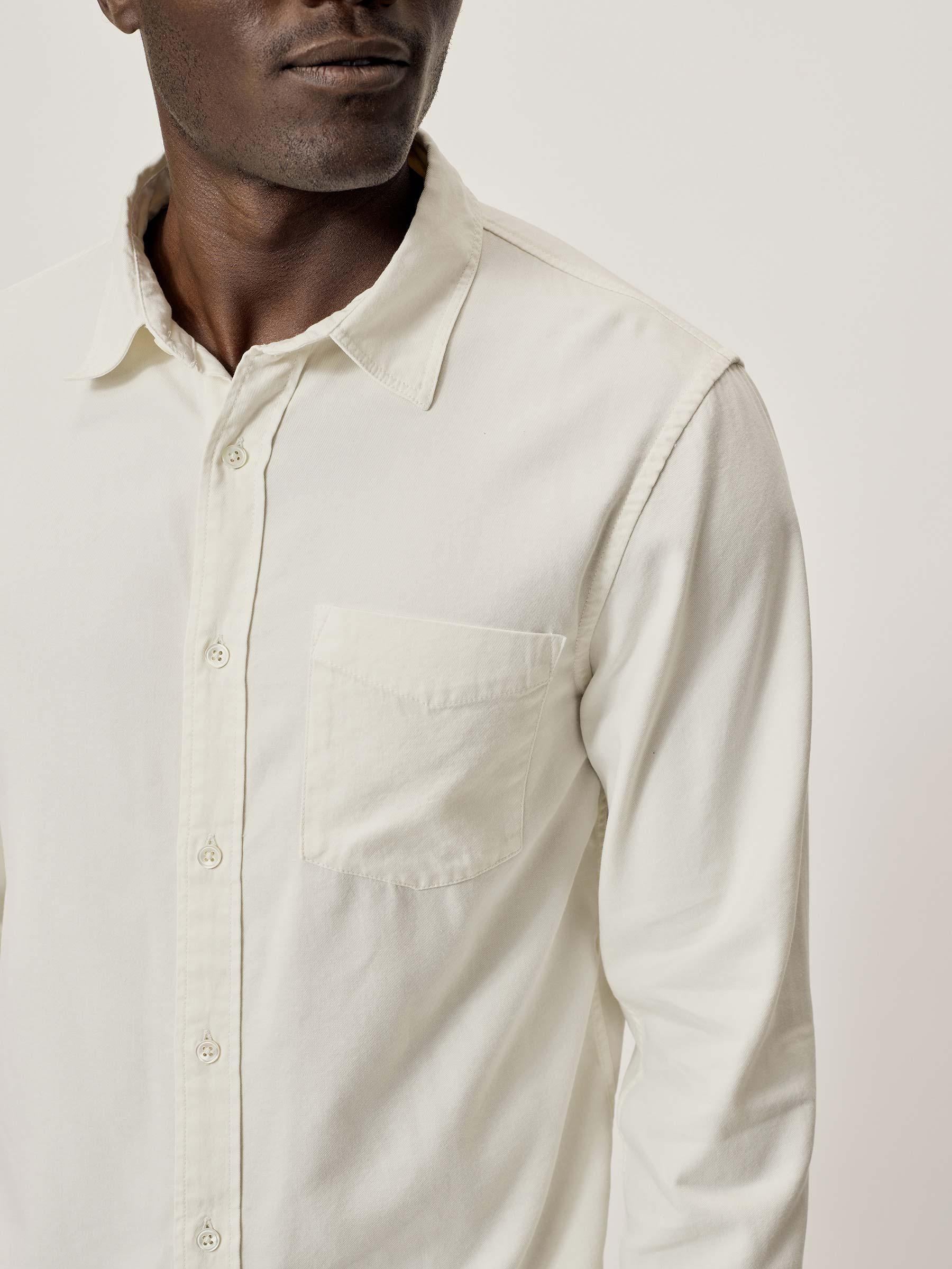Natural Draped Twill One Pocket Shirt Product Image