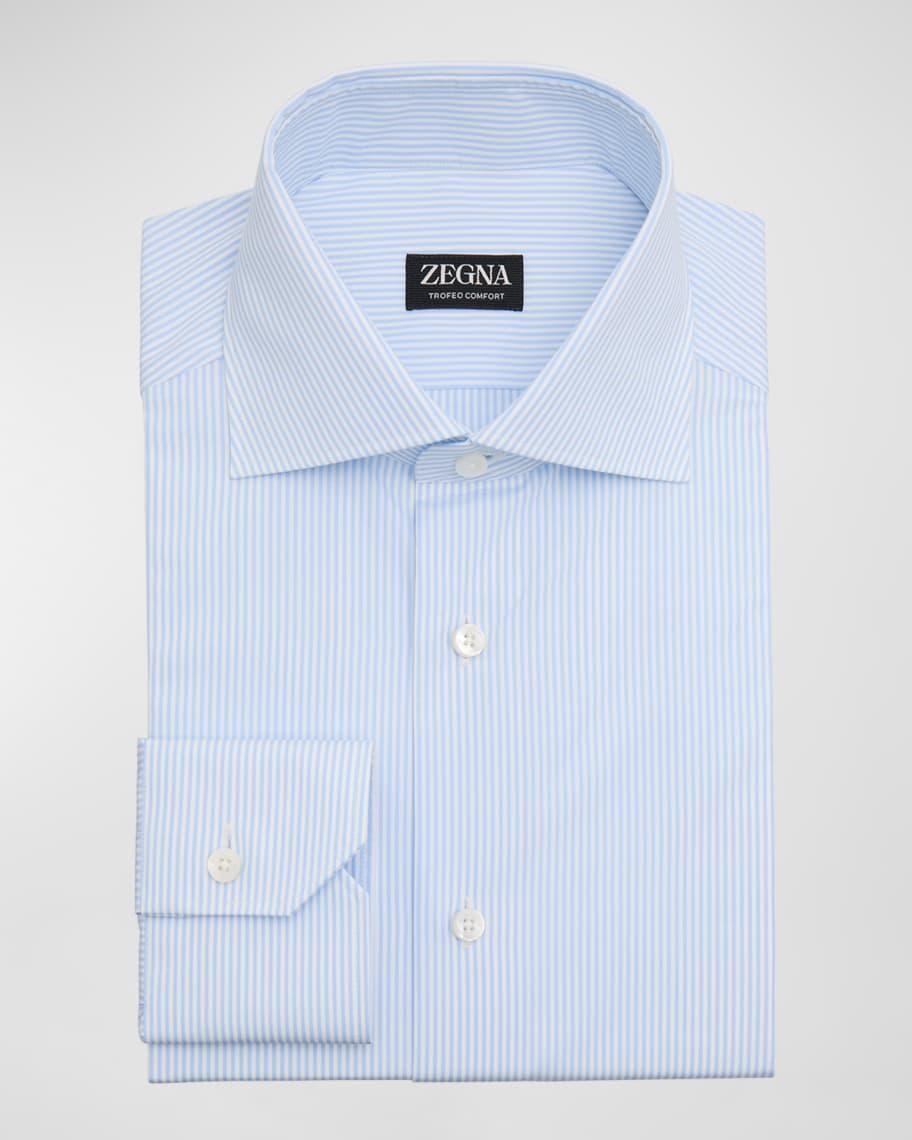 Mens Cotton Stripe Trofeo Comfort Dress Shirt Product Image