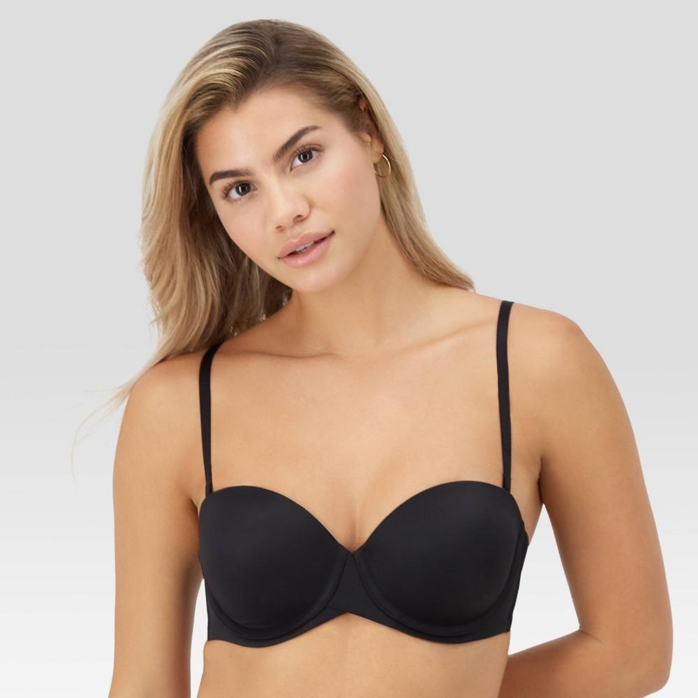 Maidenform Self Expressions Womens Stay Put Detachable Bra SE6990 - Black 34D: Convertible Strapless Backless Push Up Bra Product Image