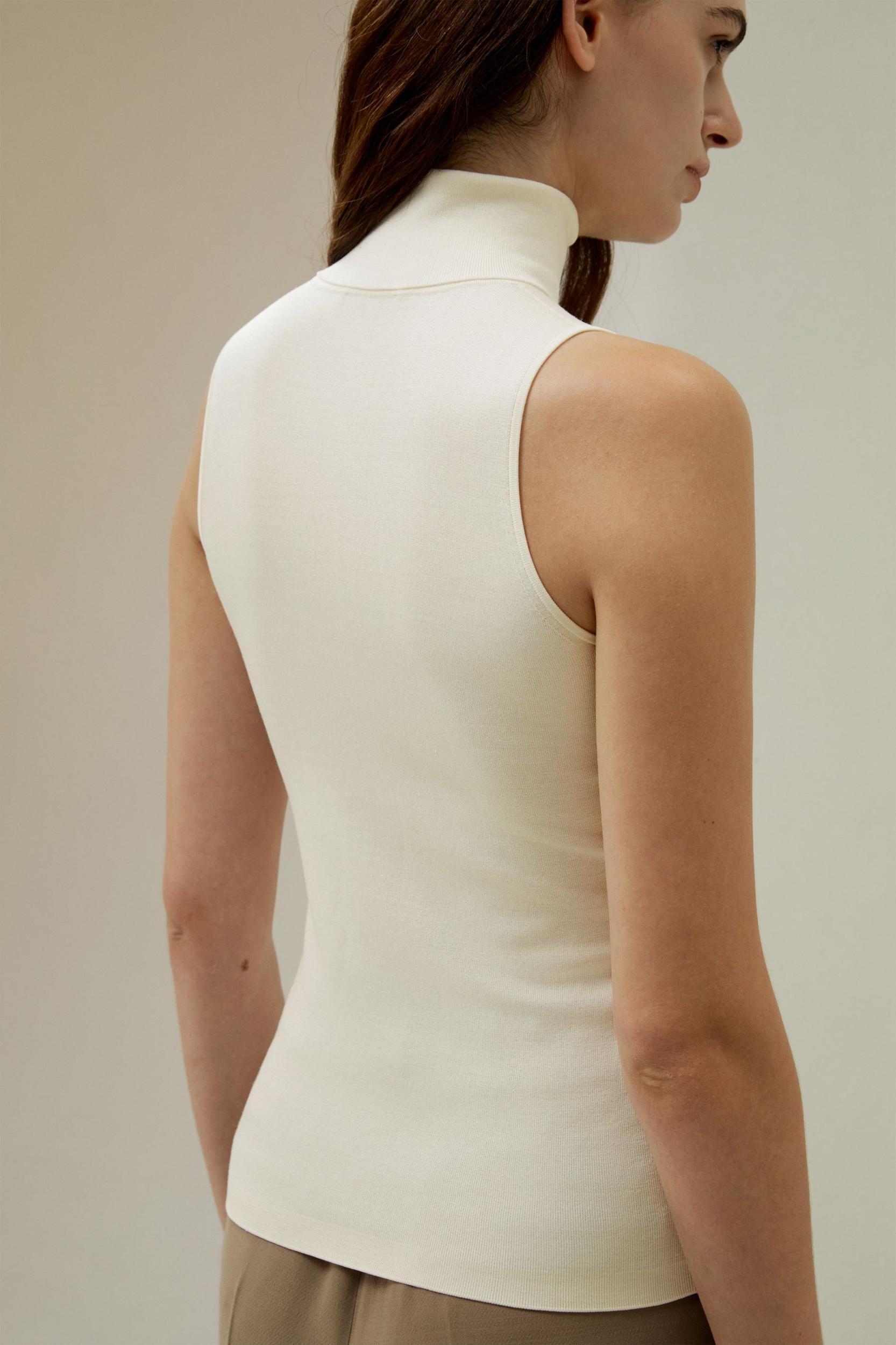 Minimalist Sleeveless Turtleneck Top Product Image