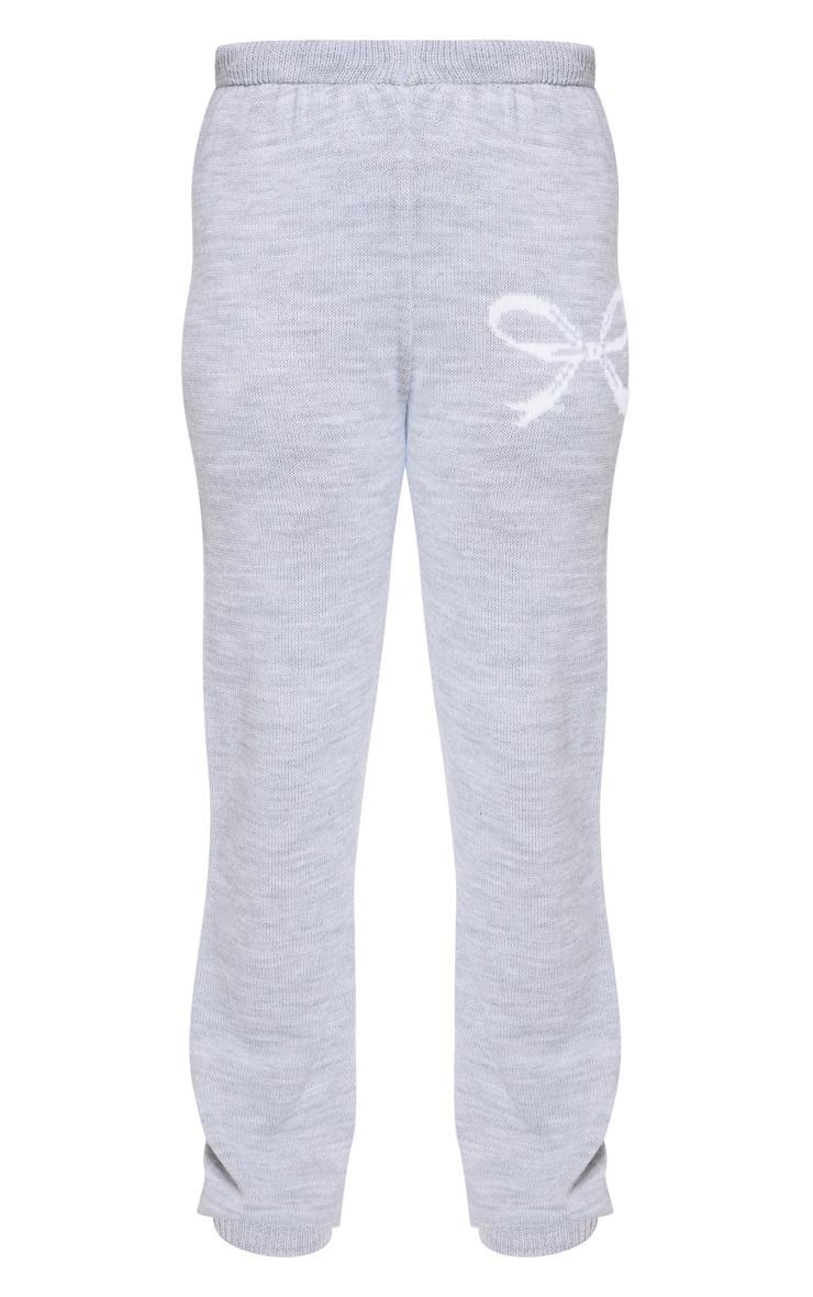 Ash Grey Soft Knit Wide Leg Sweatpants Product Image