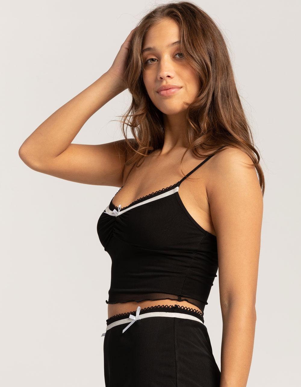 RSQ Womens Mesh Bow Cami - BLACK Product Image