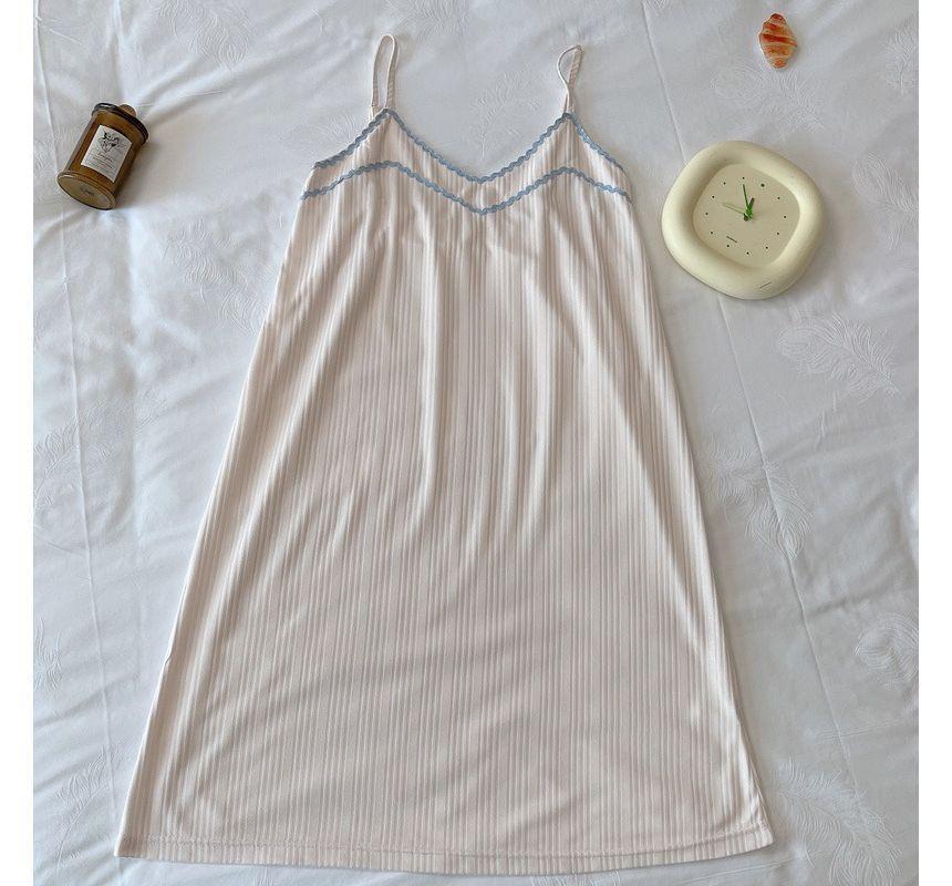 Contrast Trim Pajama Dress Product Image