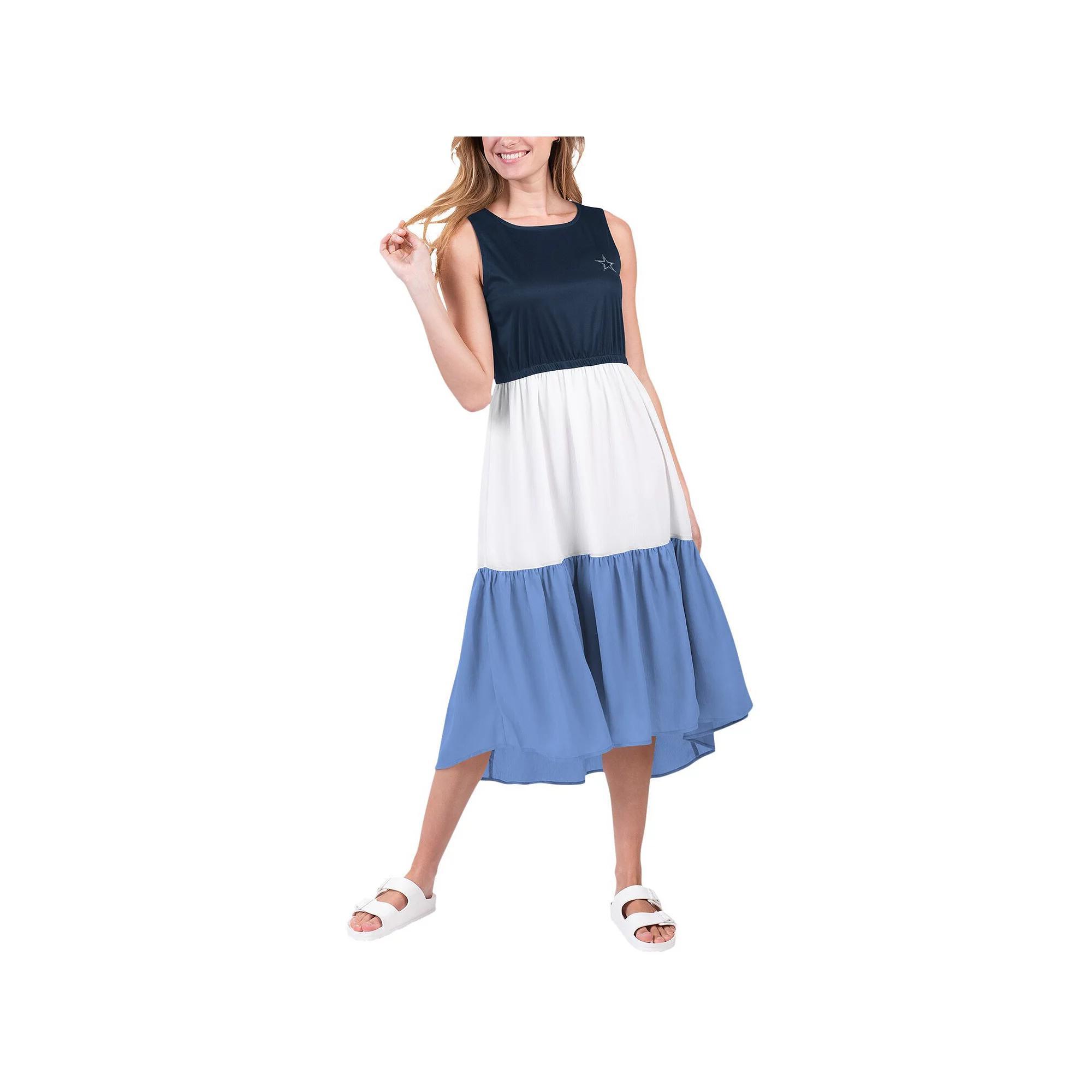 Womens G-III 4Her by Carl Banks /White/Royal Dallas Cowboys 12th Inning Colorblock Dress Blue Product Image