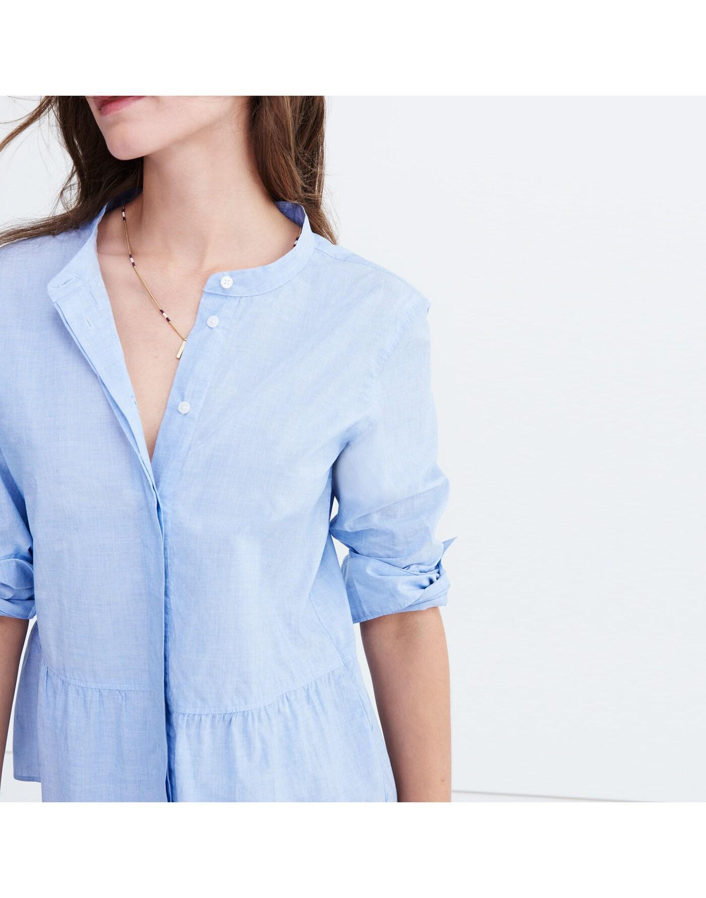 Lakeside Peplum Shirt in Waterfall Blue Product Image