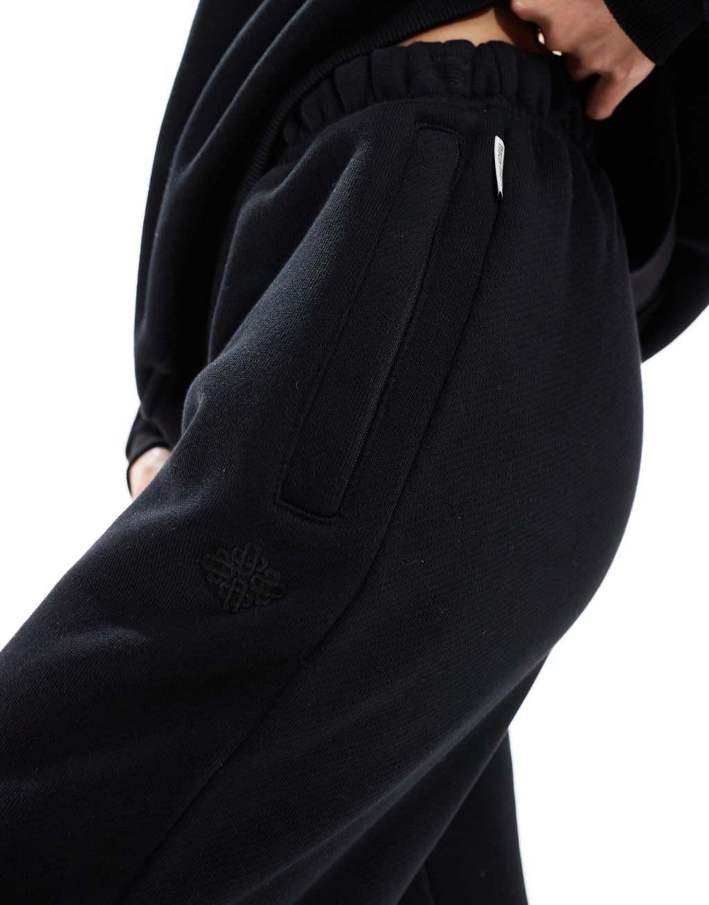The Couture Club washed essentials straight leg sweatpants in black  Product Image