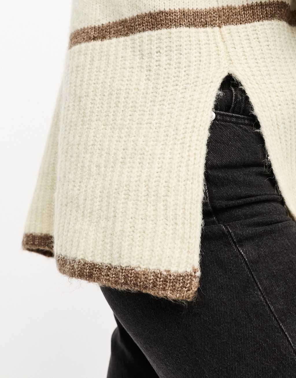 Vero Moda high neck oversized stripe sweater Product Image