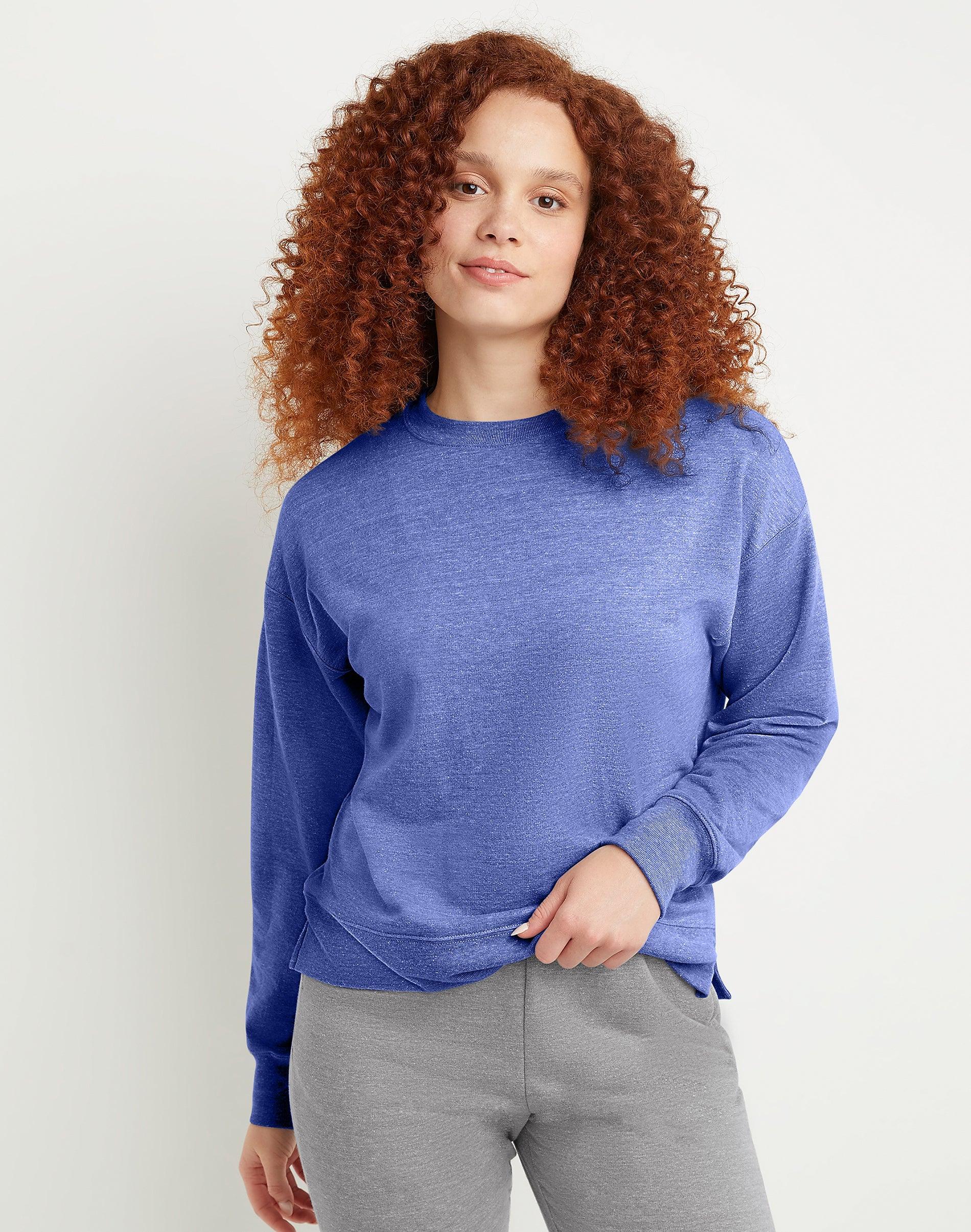 Women's Hanes Originals French Terry Sweatshirt, Size: Medium, Black 50r Pe Grey Product Image
