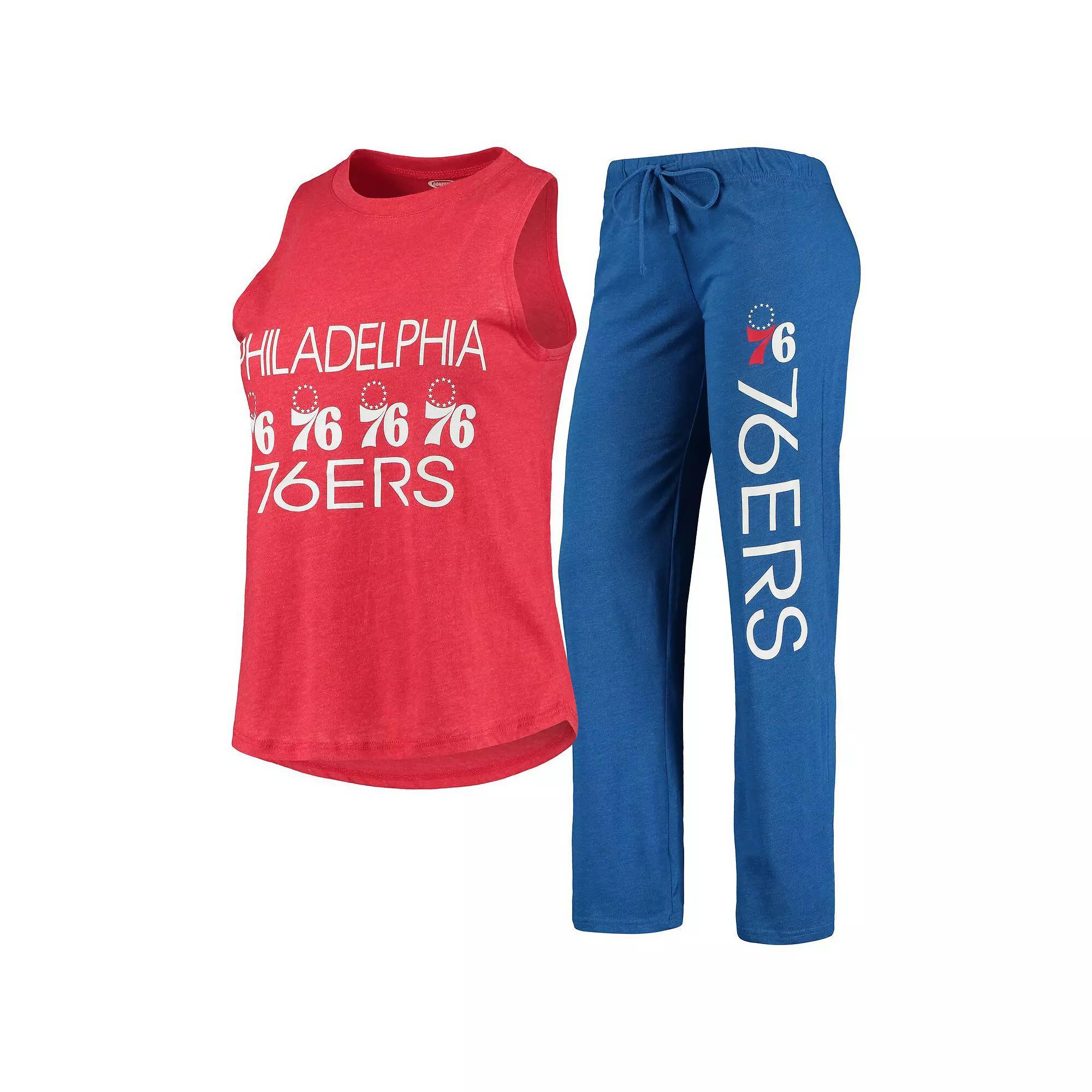 Women's Concepts Sport Royal/Red Philadelphia 76ers Tank Top & Pants Sleep Set, Size: Large, 76r Red Product Image