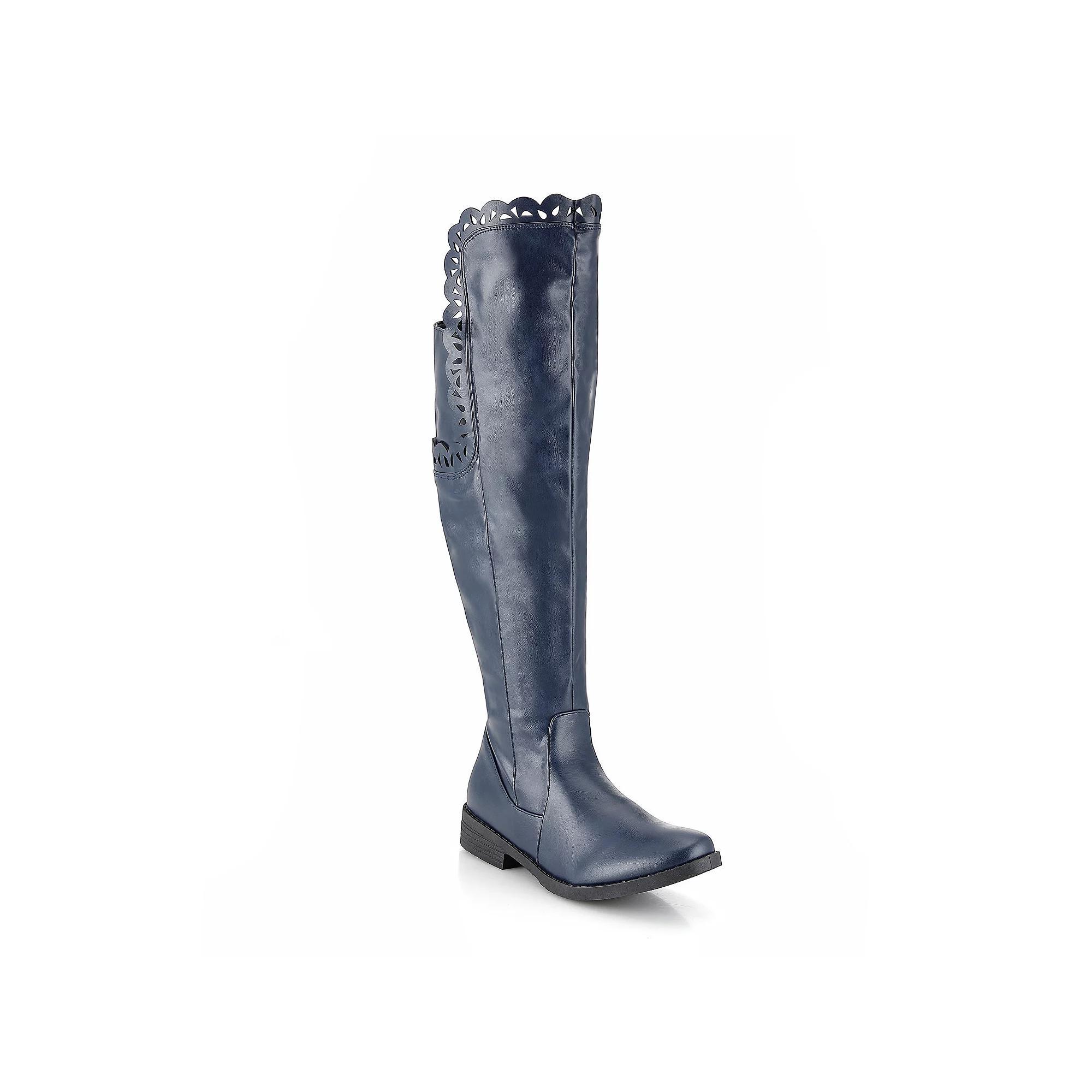 Henry Ferrera Charm-504 Women's Thigh-High Boots, Size: 7.5, Blue Product Image