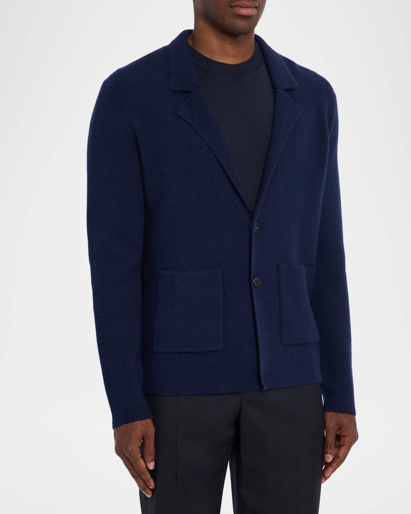 Men's Worsted Cashmere Knit Patch-Pocket Blazer Product Image