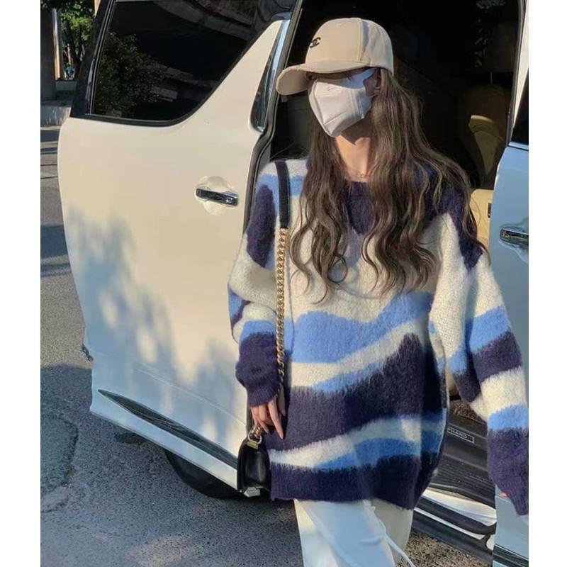 Crewneck Color Block Sweater Product Image