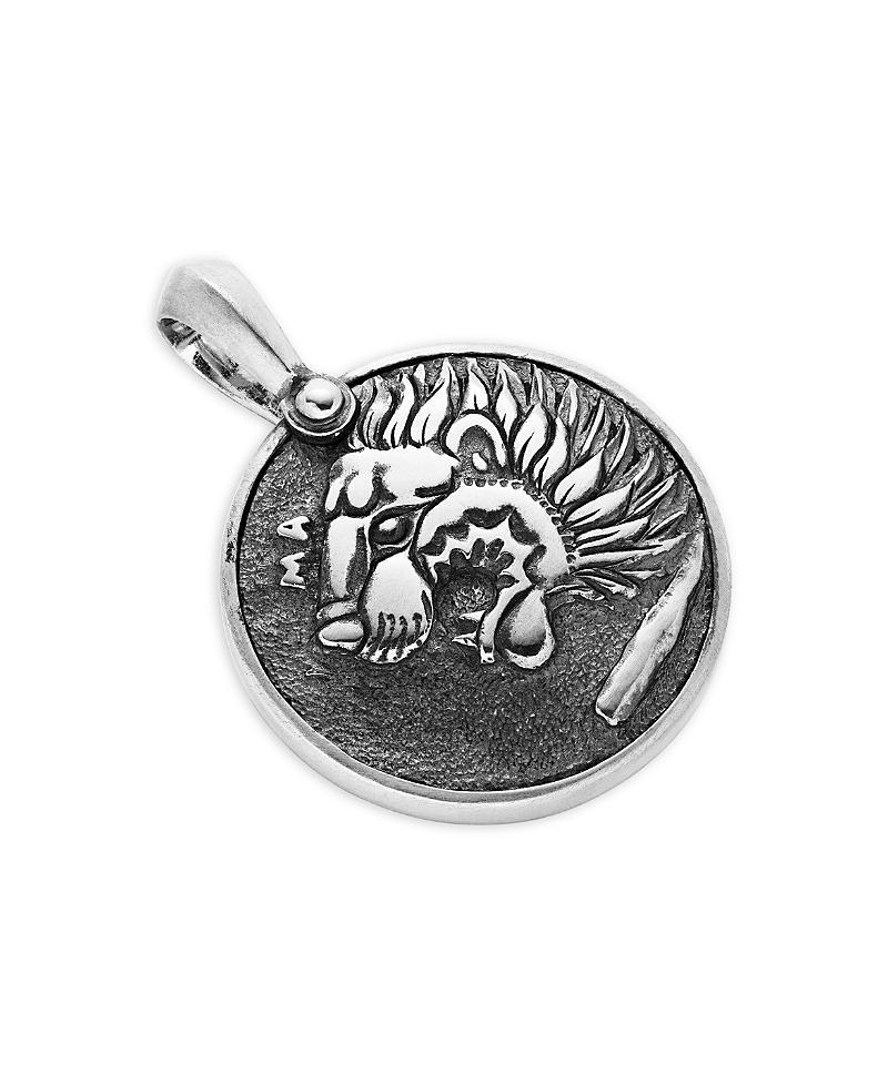 Mens Petrvs Lion Coin Amulet in Sterling Silver, 25mm Product Image