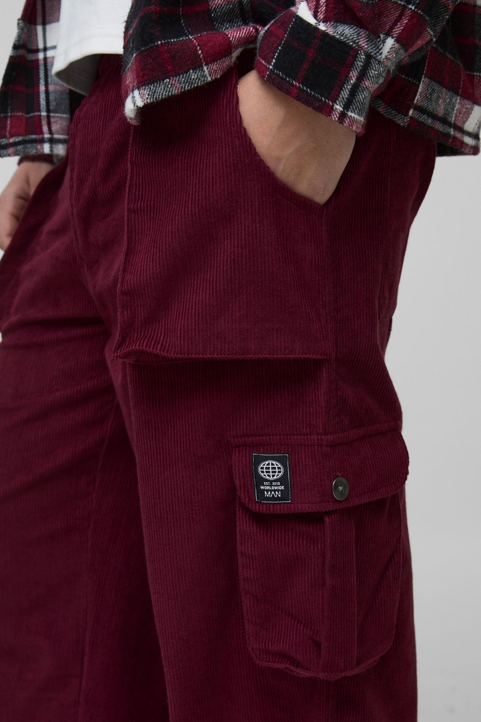 Baggy Corduroy Cargo Pants | boohooMAN USA Product Image