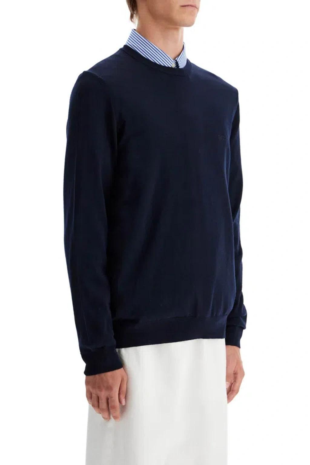 HUGO BOSS Asac C Mens Crew Neck Jumper In Dark Blue 404 Product Image