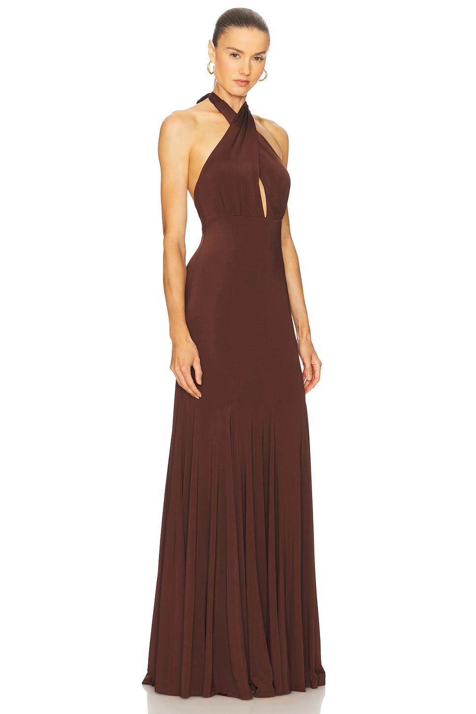 Evelina Halter Maxi Dress Alice + Olivia Product Image