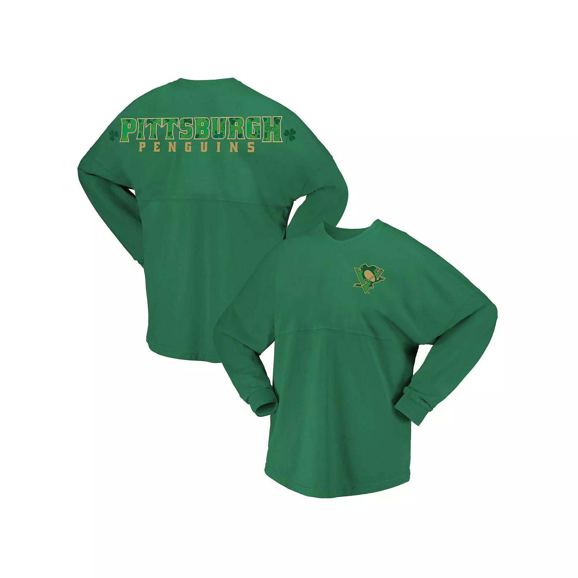Women's Fanatics Branded Kelly Green Pittsburgh Penguins St. Patrick's Day Spirit Jersey T-Shirt, Size: Large Product Image