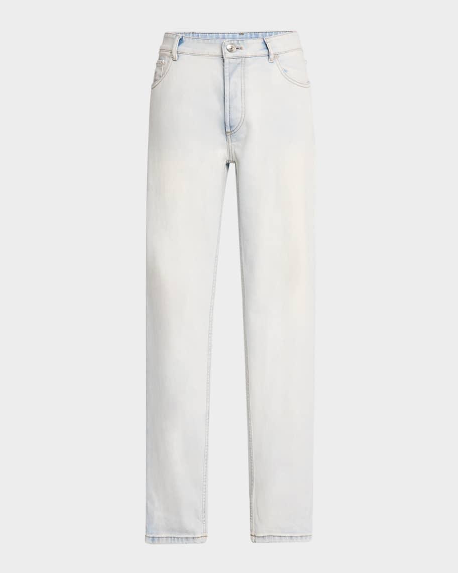 Mens Straight-Fit Light Wash Jeans Product Image