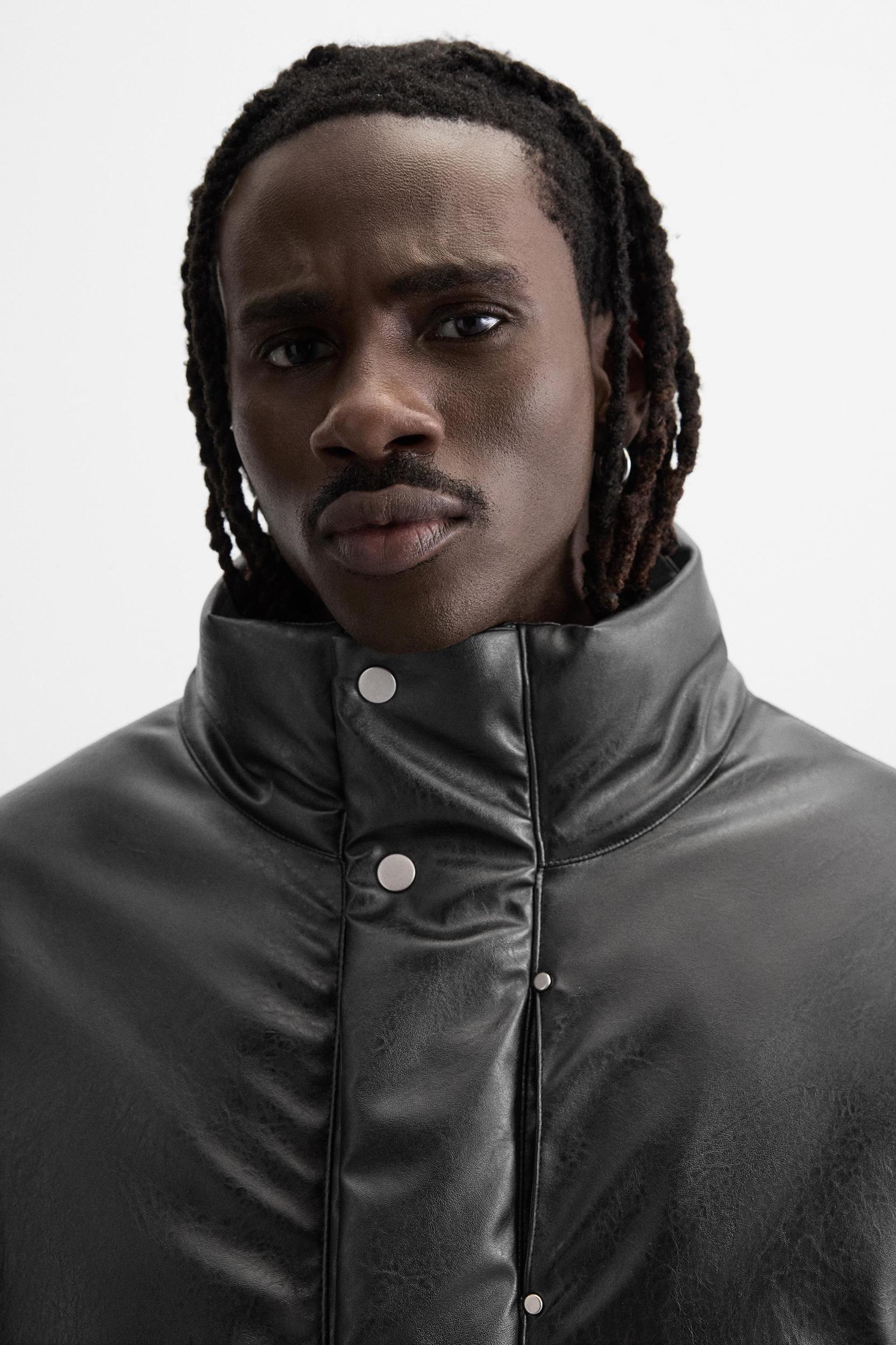 FAUX LEATHER PADDED JACKET Product Image
