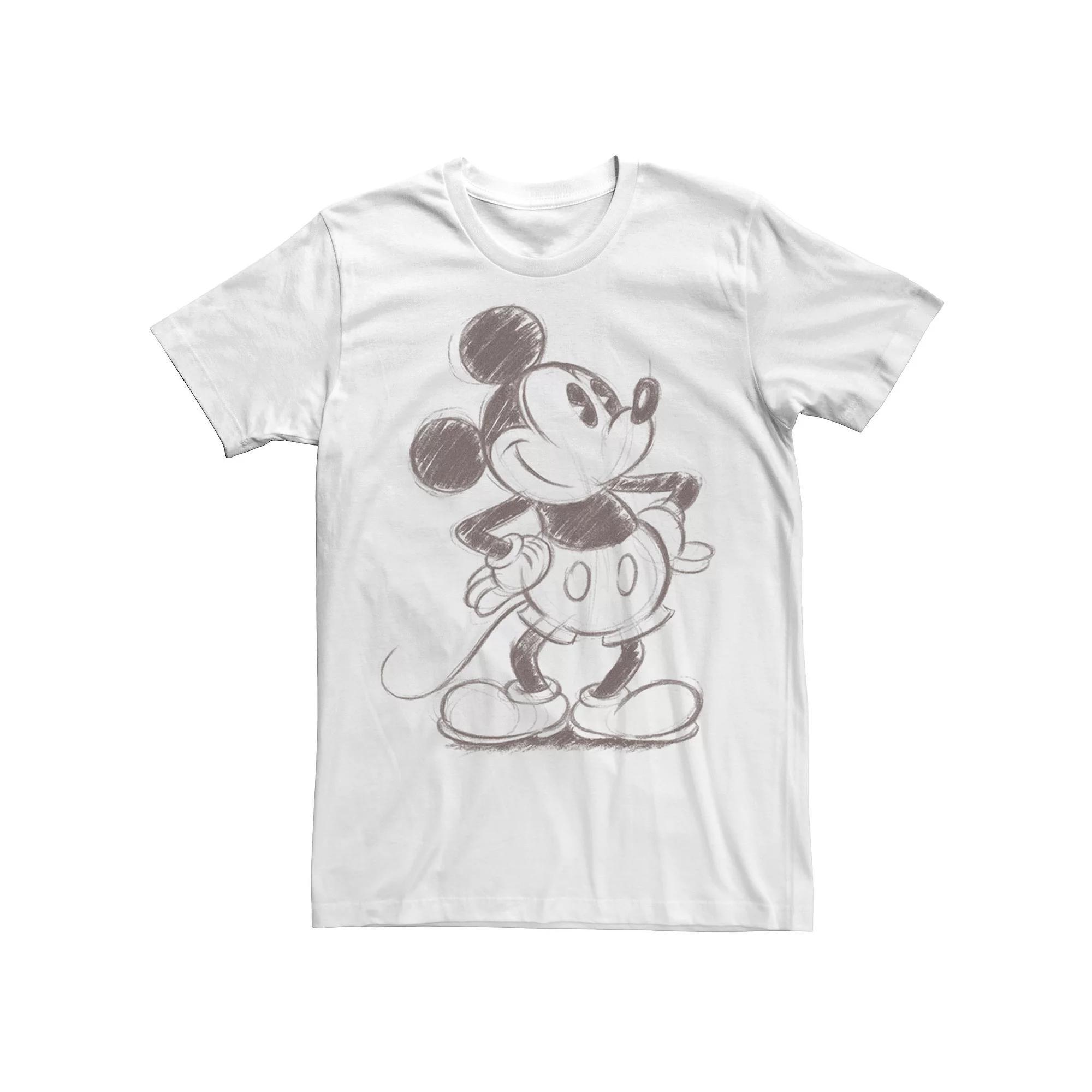 Disney's Mickey Mouse Men's Pencil Sketch Original Graphic Tee, Size: Medium, White Product Image