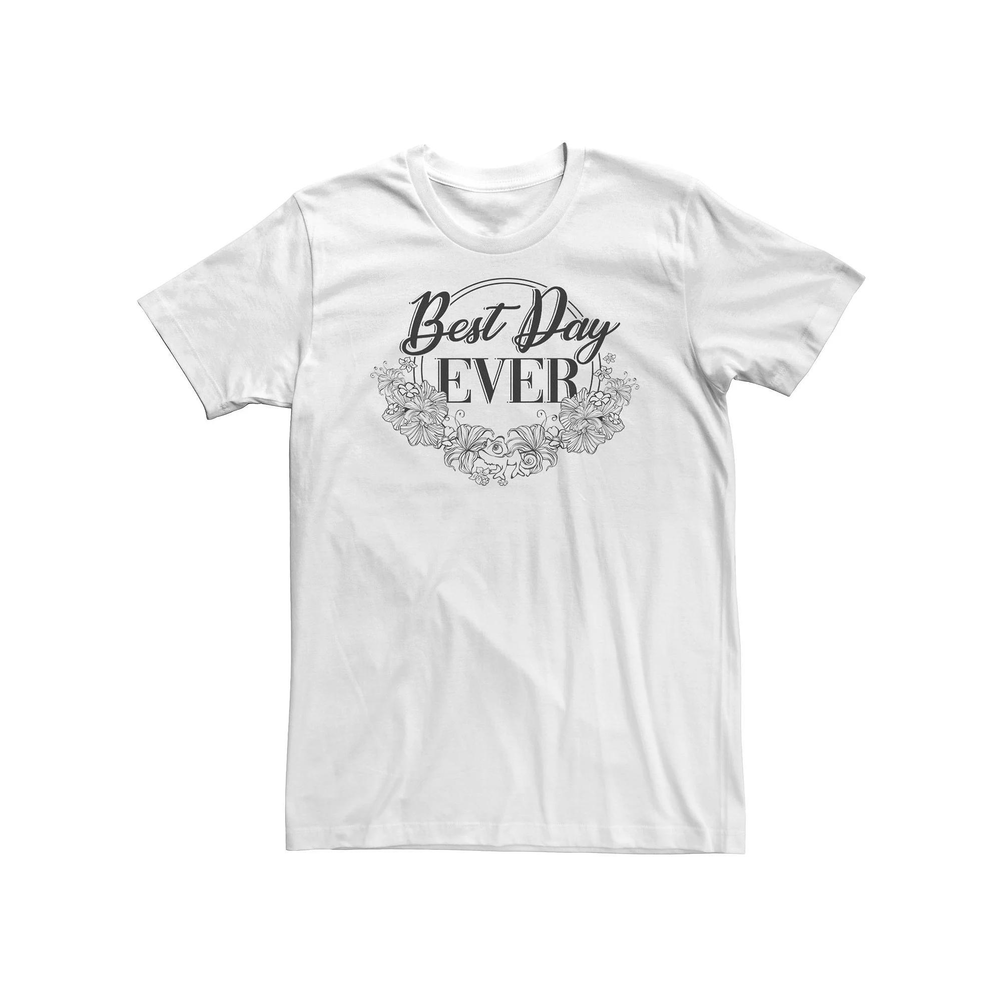 Big & Tall Disney Tangled Best Day Ever Floral Tee, Men's, Size: 3XL Tall, White Product Image
