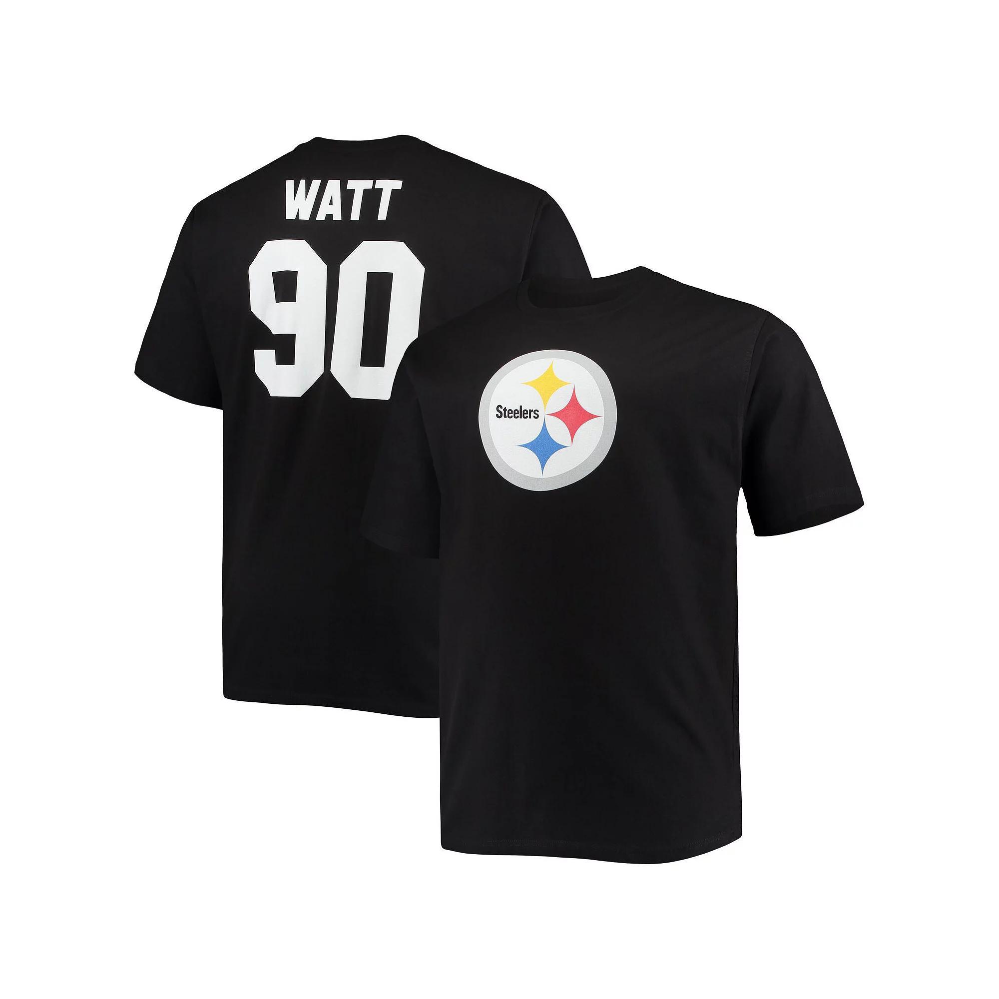 Men's Fanatics Branded T.J. Watt Black Pittsburgh Steelers Big & Tall Player Name & Number T-Shirt, Size: 2XLT Product Image