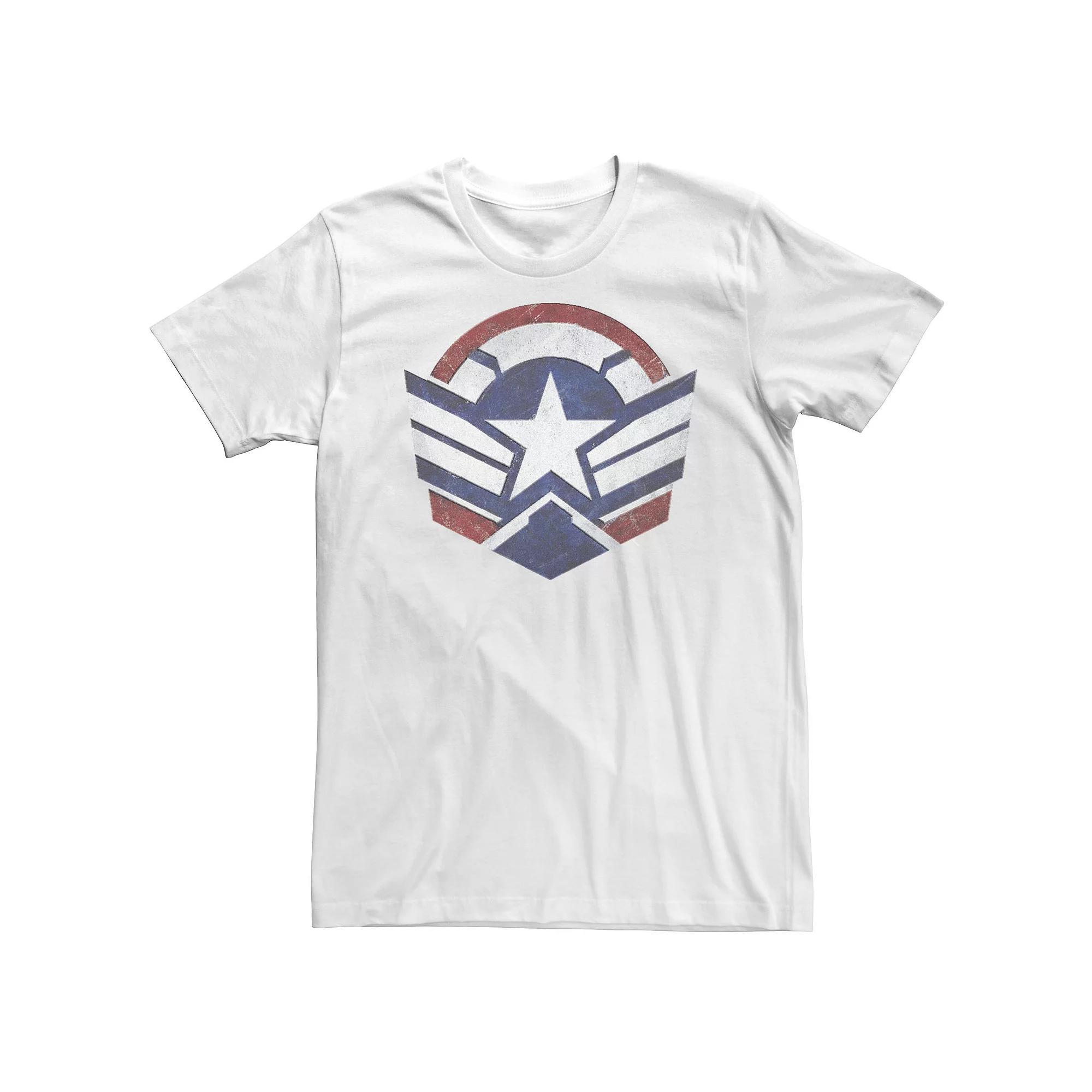 Big & Tall Marvel The Falcon And The Winter Soldier Wings Shield Logo Tee, Men's, Size: 4XL, White Product Image