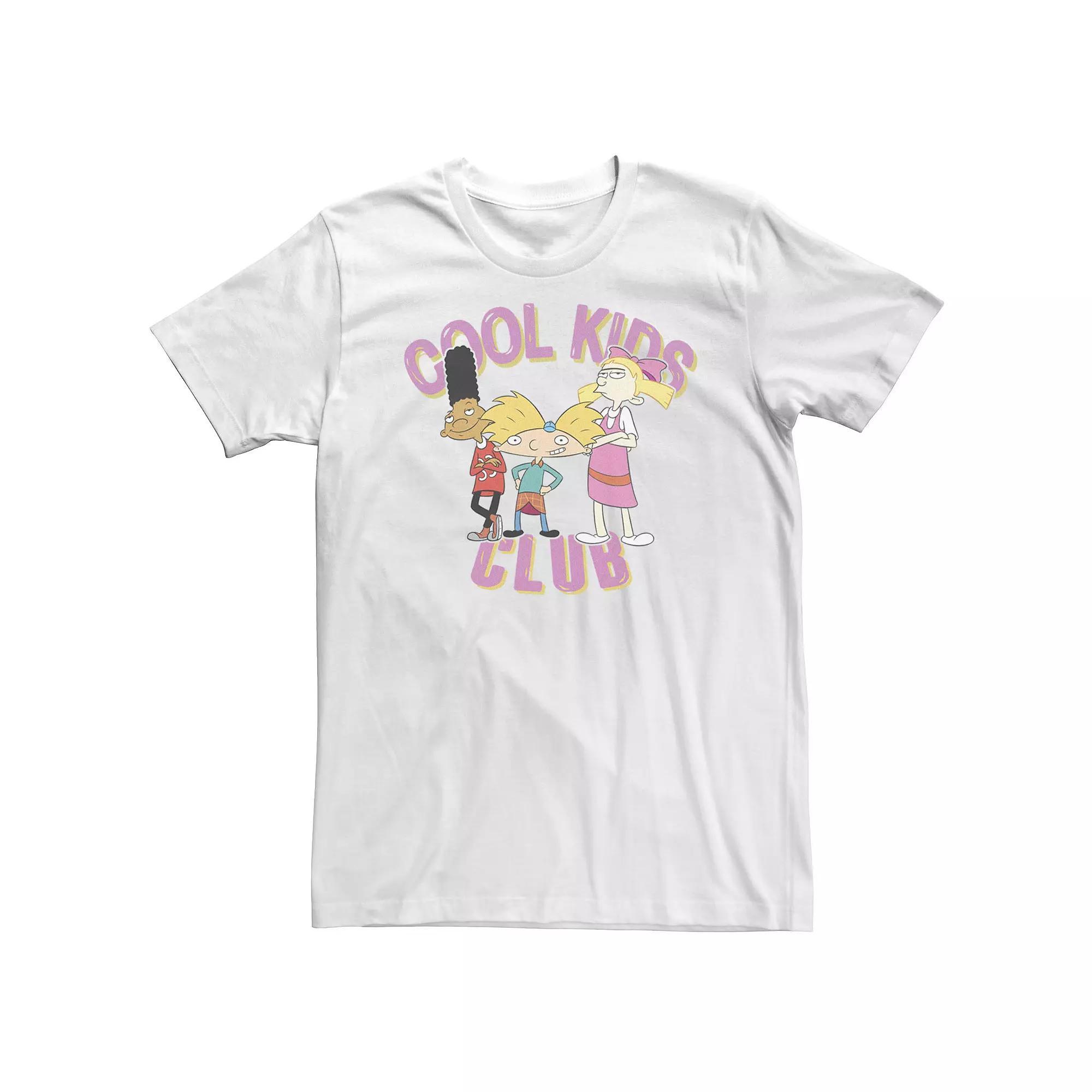 Big & Tall Nickelodeon Hey Arnold Cool Kids Club Group Pose Tee, Men's, Size: XXL Tall, White Product Image