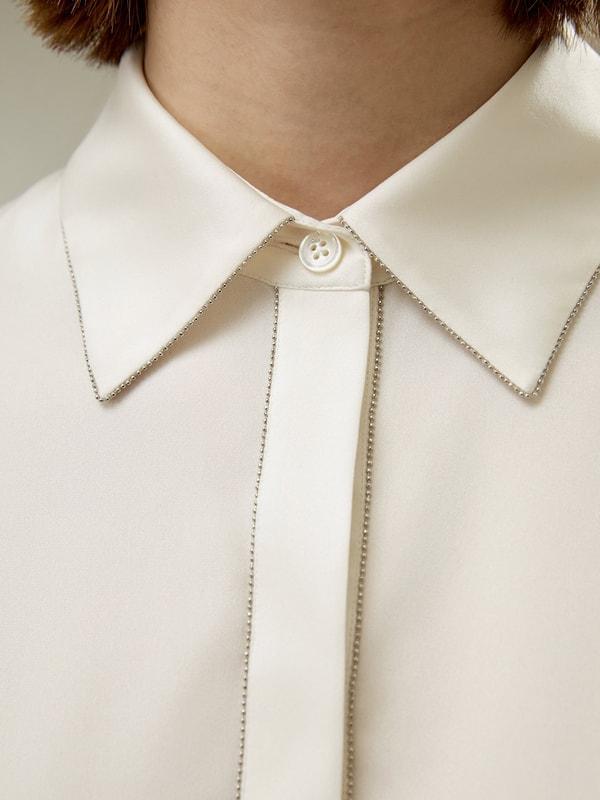 Beaded Chain Silk Shirt Product Image