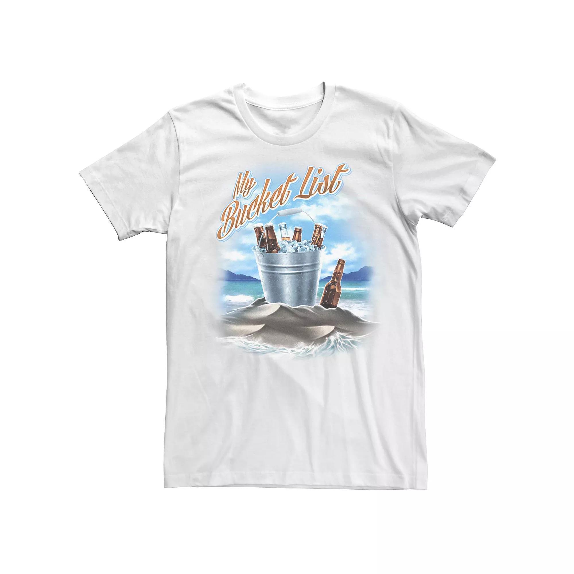 Men's My Bucket List Beer Beach Tee Shirt, Size: XL, White Product Image