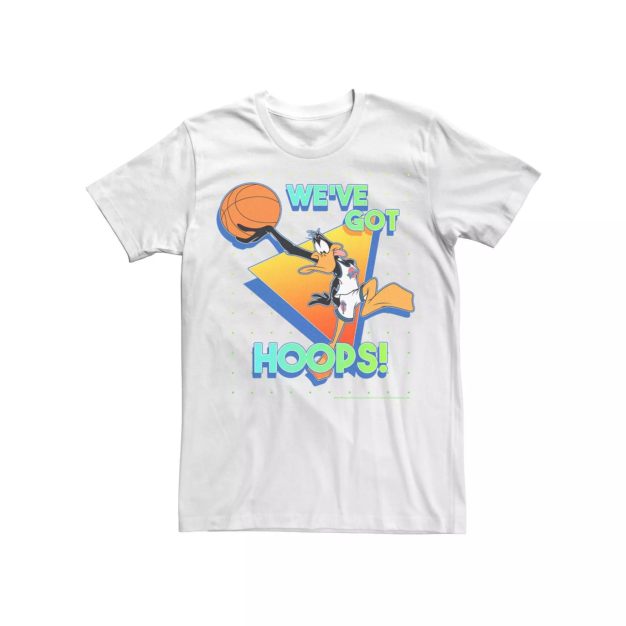 Men's Looney Tunes Space Jam Daffy Ducks We've Got Hoops Tee, Size: 3XL, White Product Image