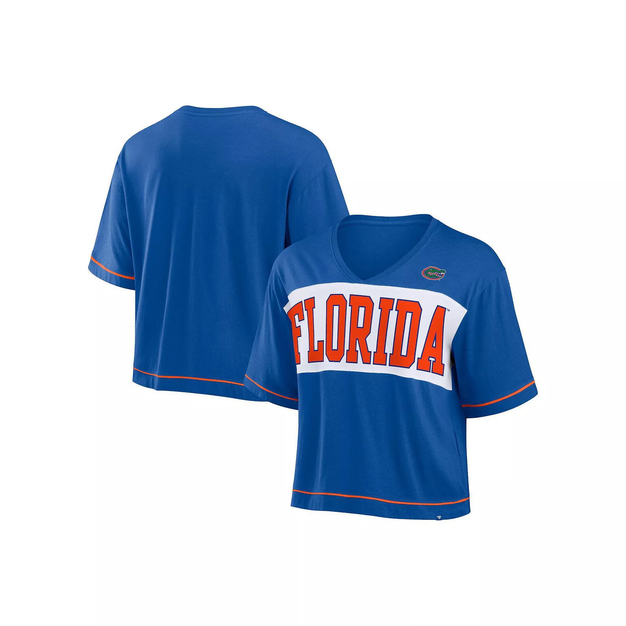 Women's Fanatics Green Miami Hurricanes Home Team Bold Fashion Modest V-Neck Cropped T-Shirt, Size: Medium Product Image