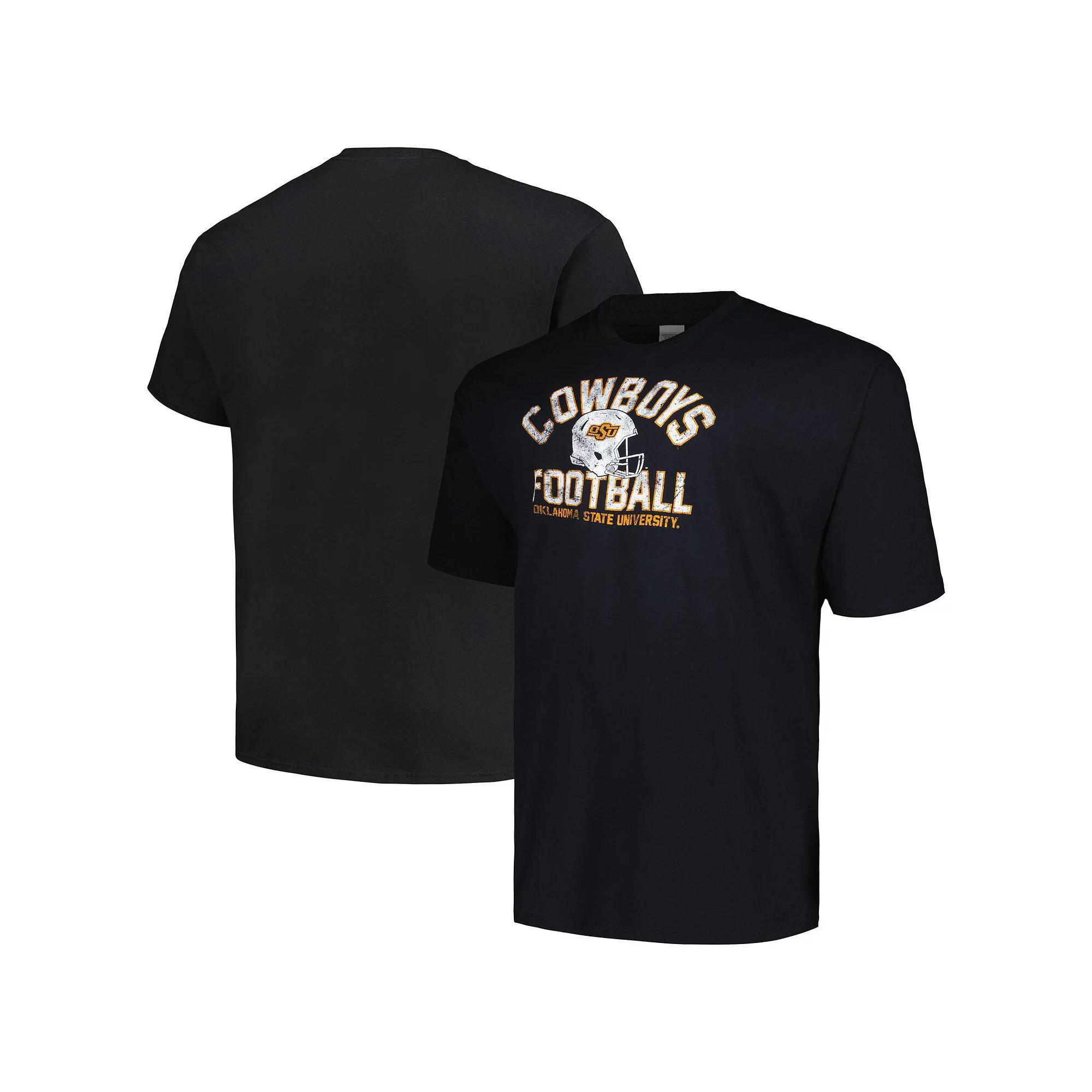 Men's Champion Black Oklahoma State Cowboys Big & Tall Football Helmet T-Shirt, Size: 4XB Product Image