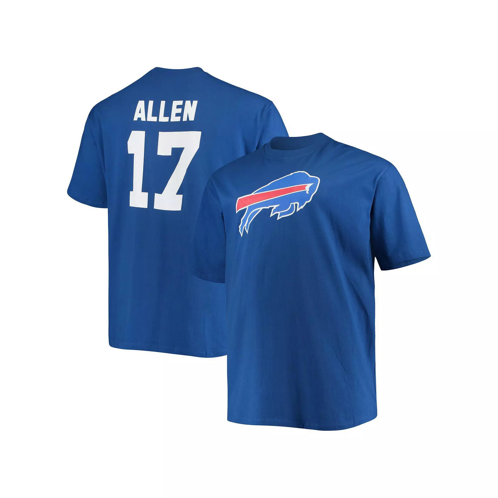 Men's Fanatics Branded Josh Allen Royal Buffalo Bills Big & Tall Player Name & Number T-Shirt, Size: 4XLT, Blue Product Image