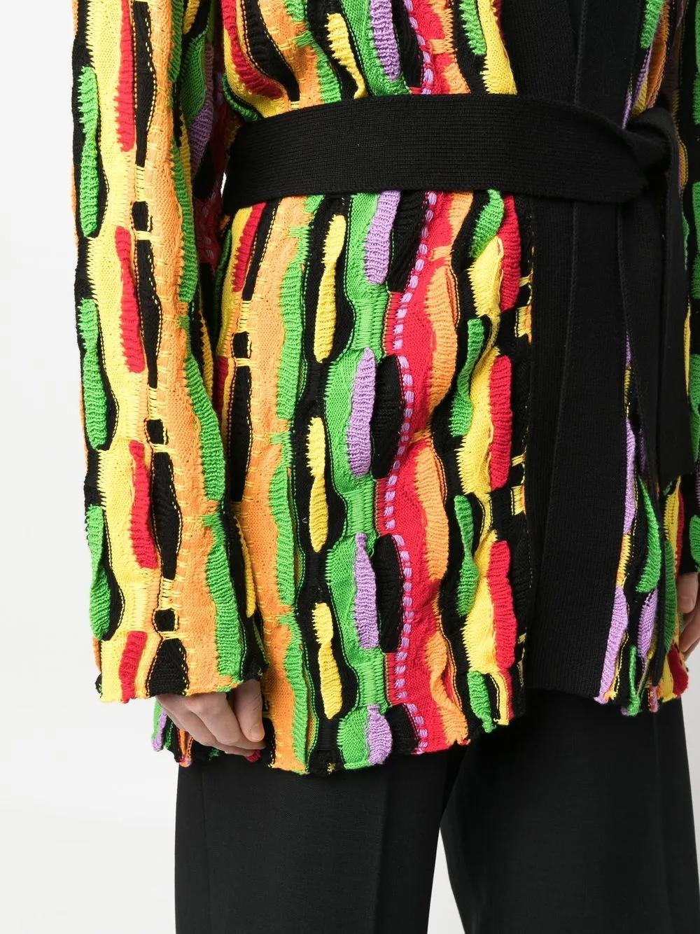 MSGM Belted Cotton Cardigan In Black Product Image