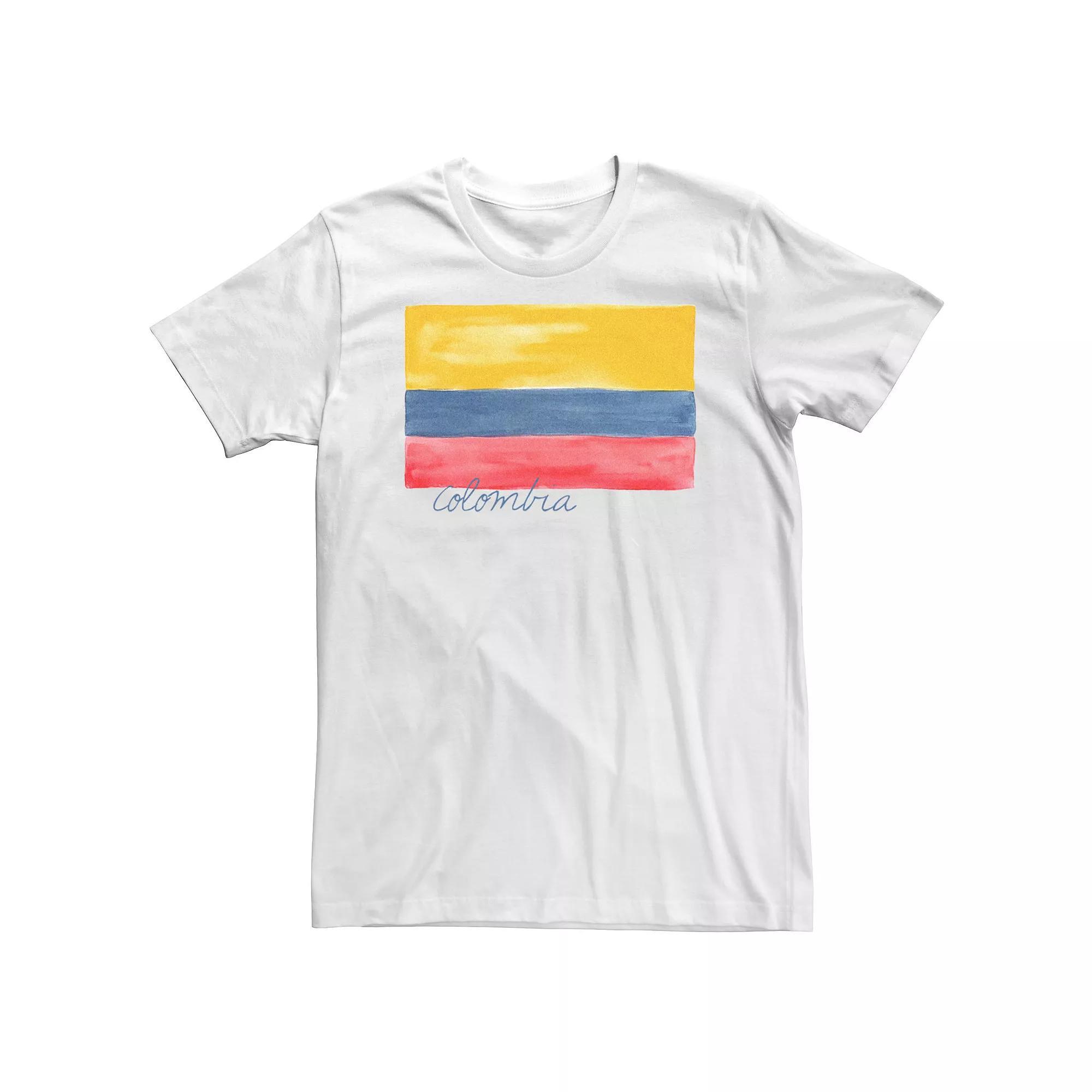 Big & Tall HHM Colombia Flag Watercolor Tee, Men's, Size: 3XL Tall, White Product Image